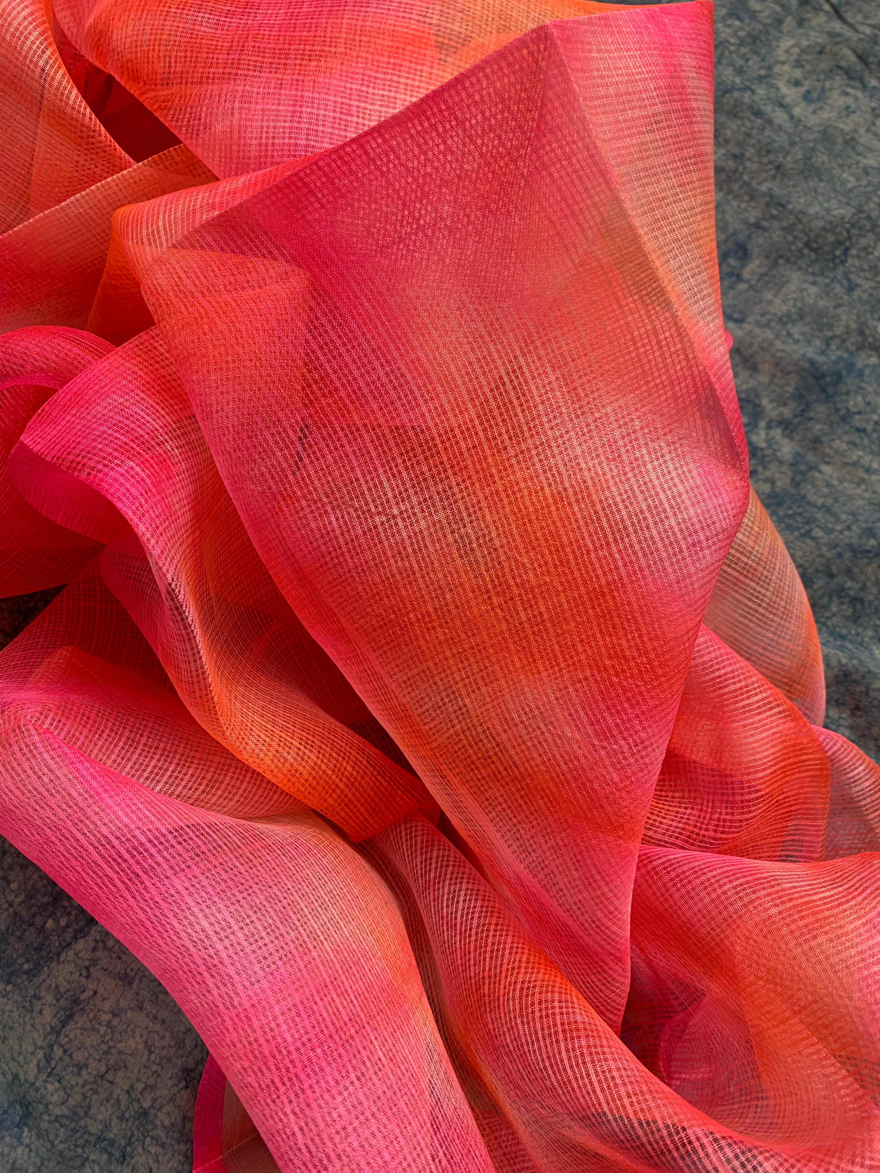 Handcrafted Tie-Dye Silk Kota Doria Dupatta
