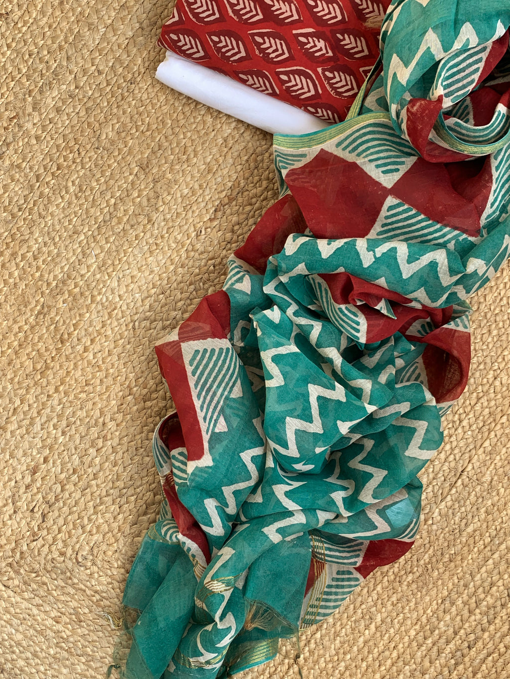 Handcrafted Cotton Chanderi Suit
