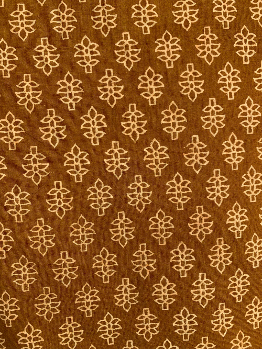 Hand Screen Print Kurta Bottom Set - Earthy Mustard