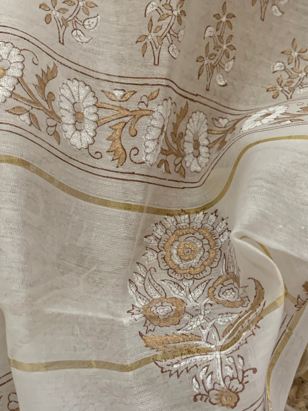 Handblock chanderi suit