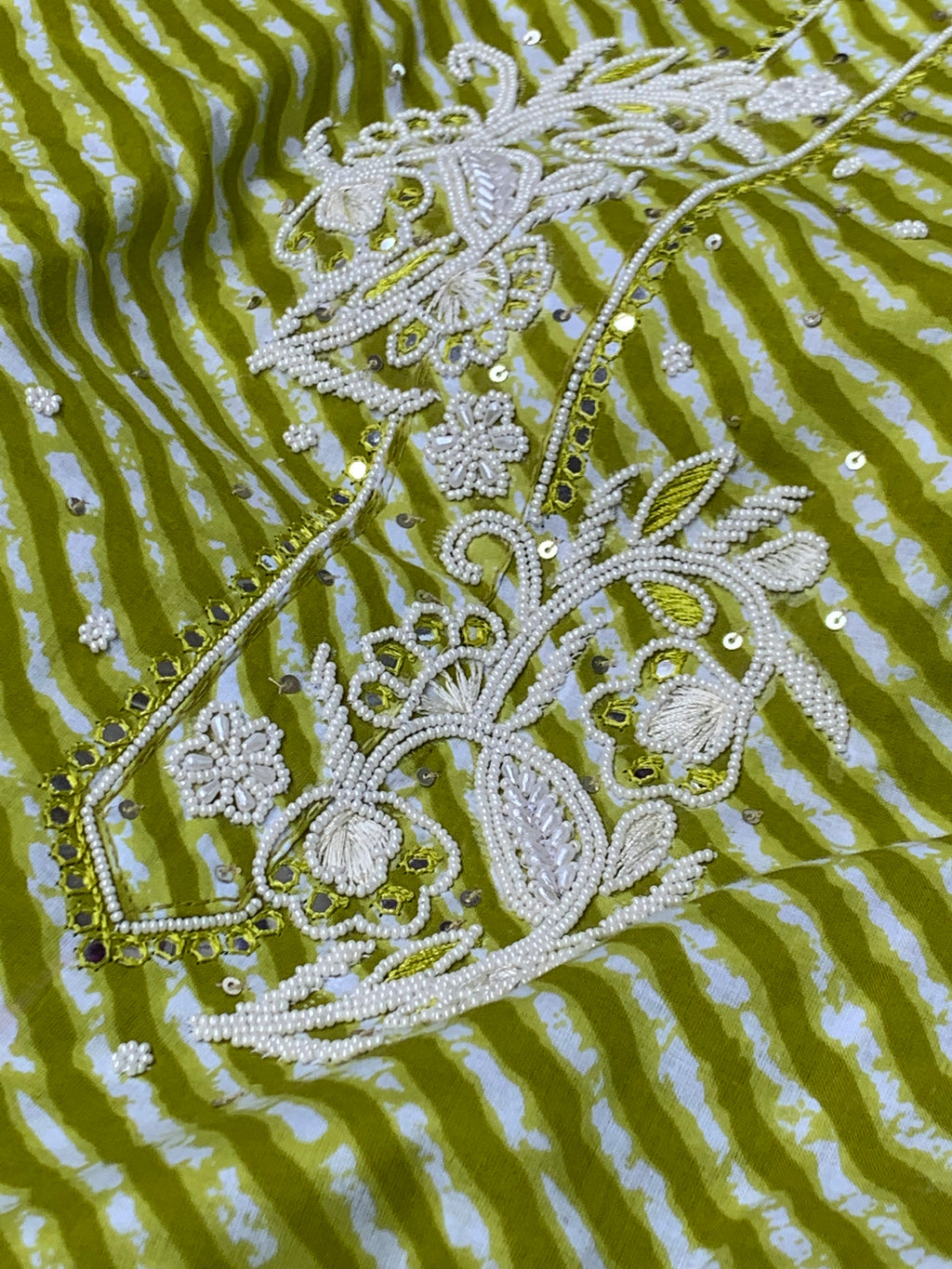 Handcrafted cotton chiffon suit