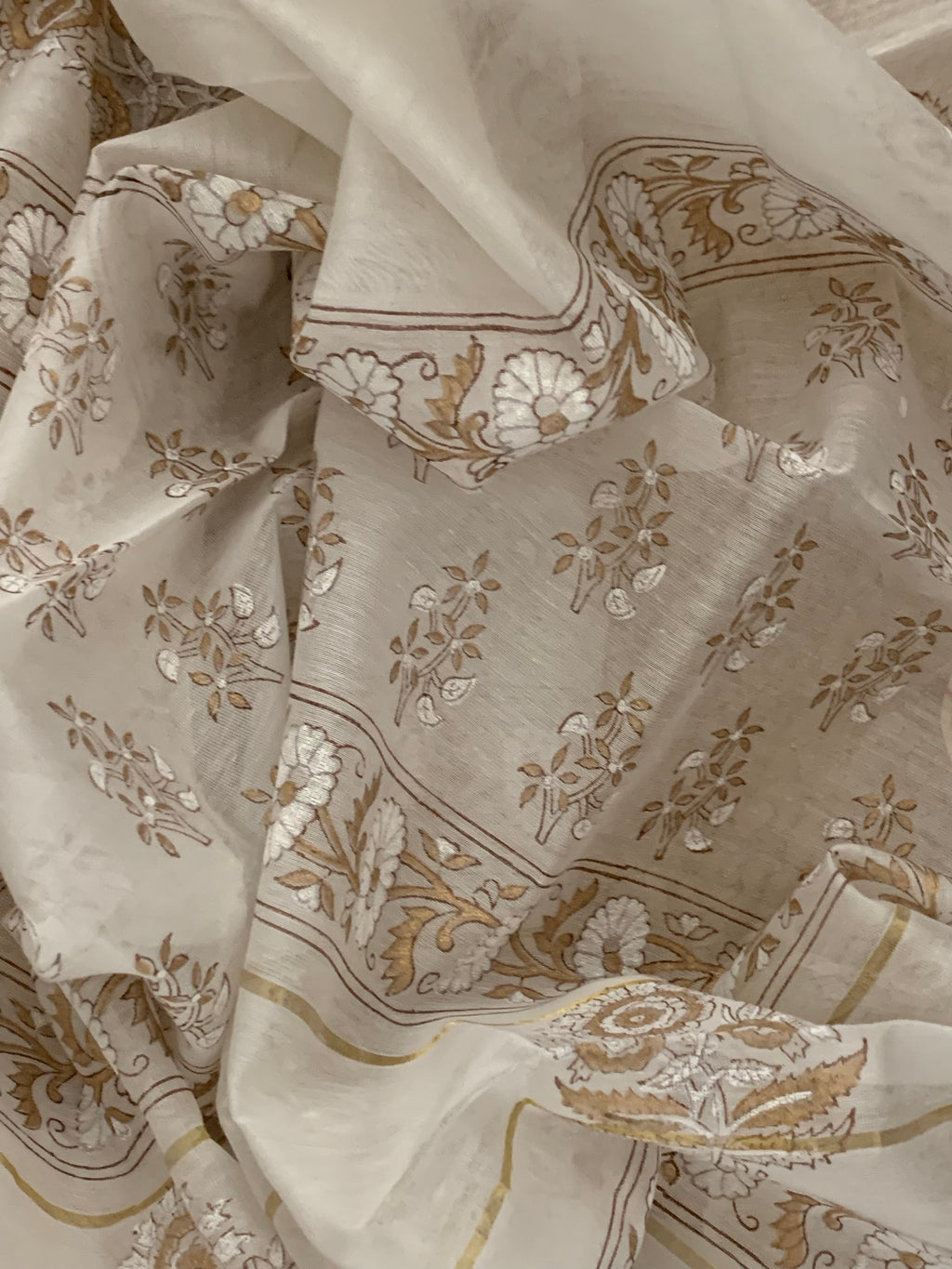 Handblock chanderi suit