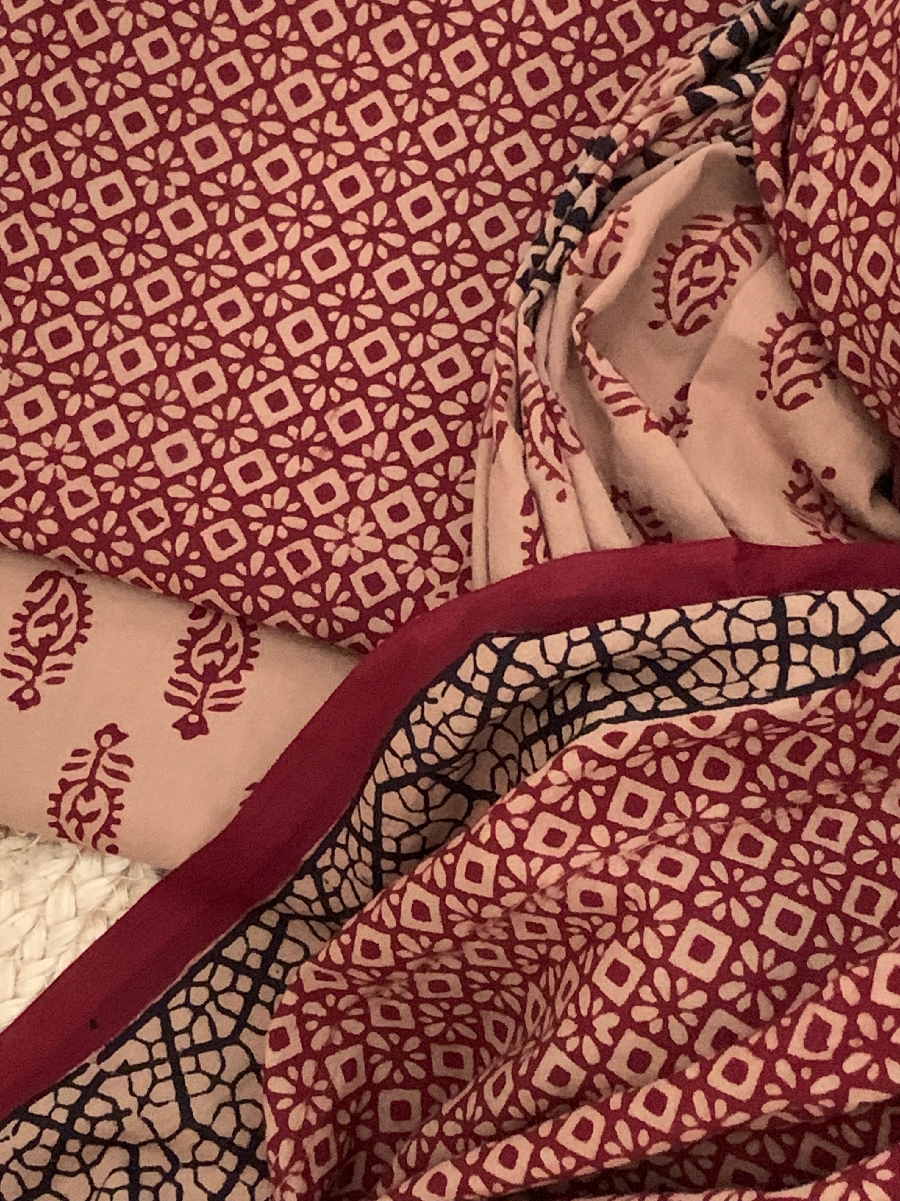 Natural Dyed Bagh Block Print Cotton Suit