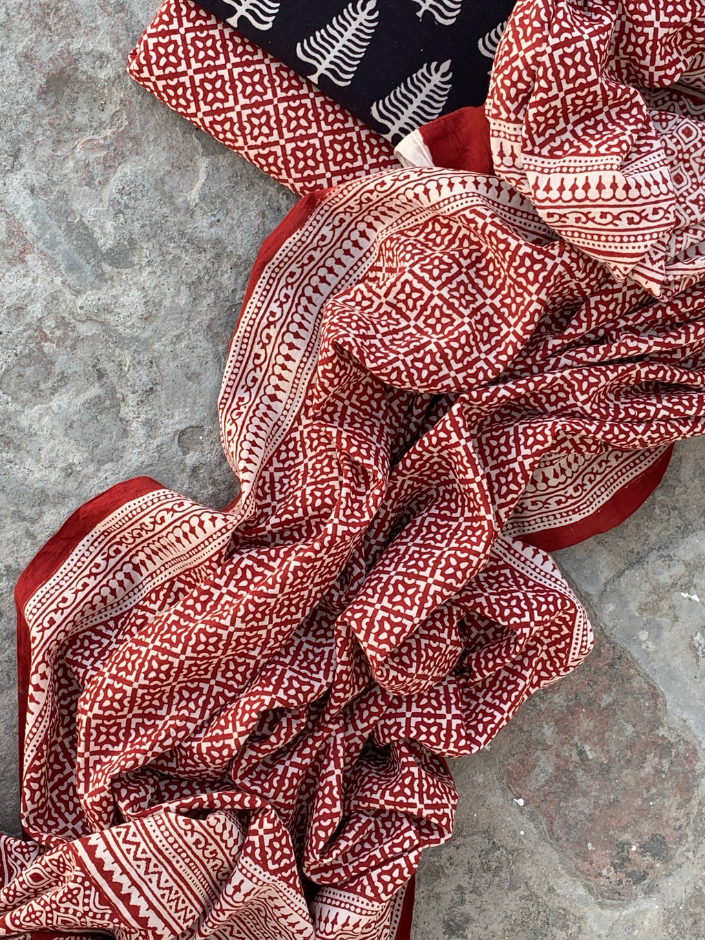 Natural Dyed Bagh Handblock Cotton Suit