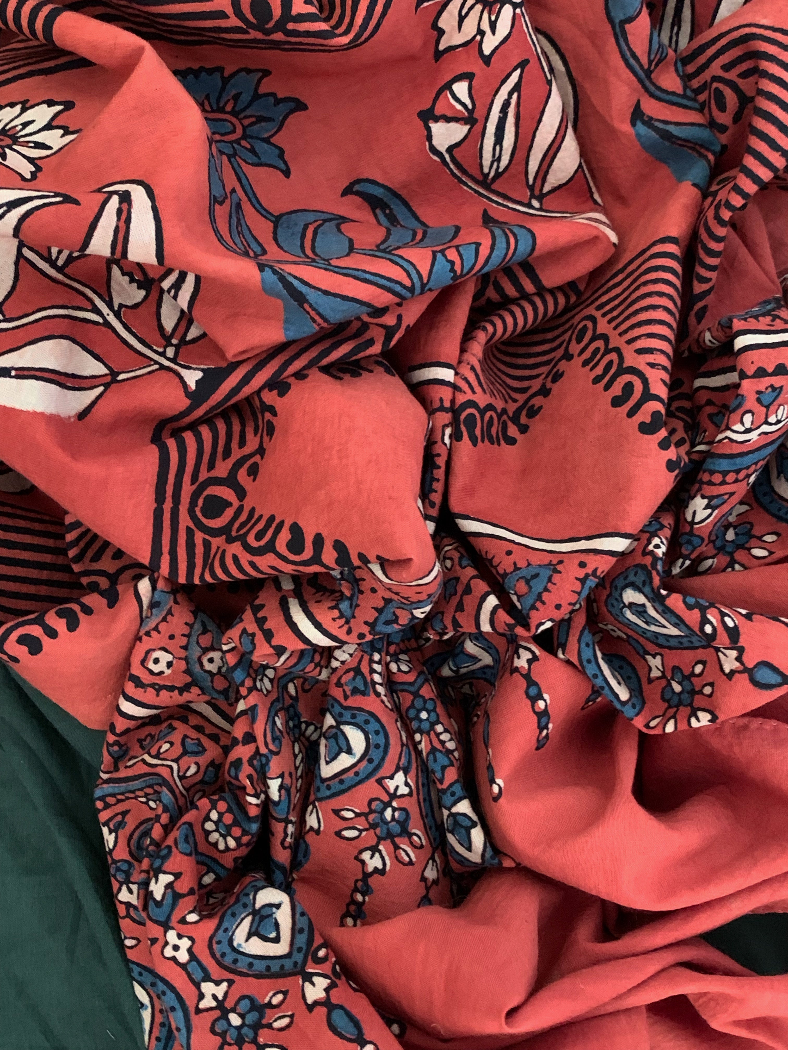 Handblock Ajrakh Cotton Suit