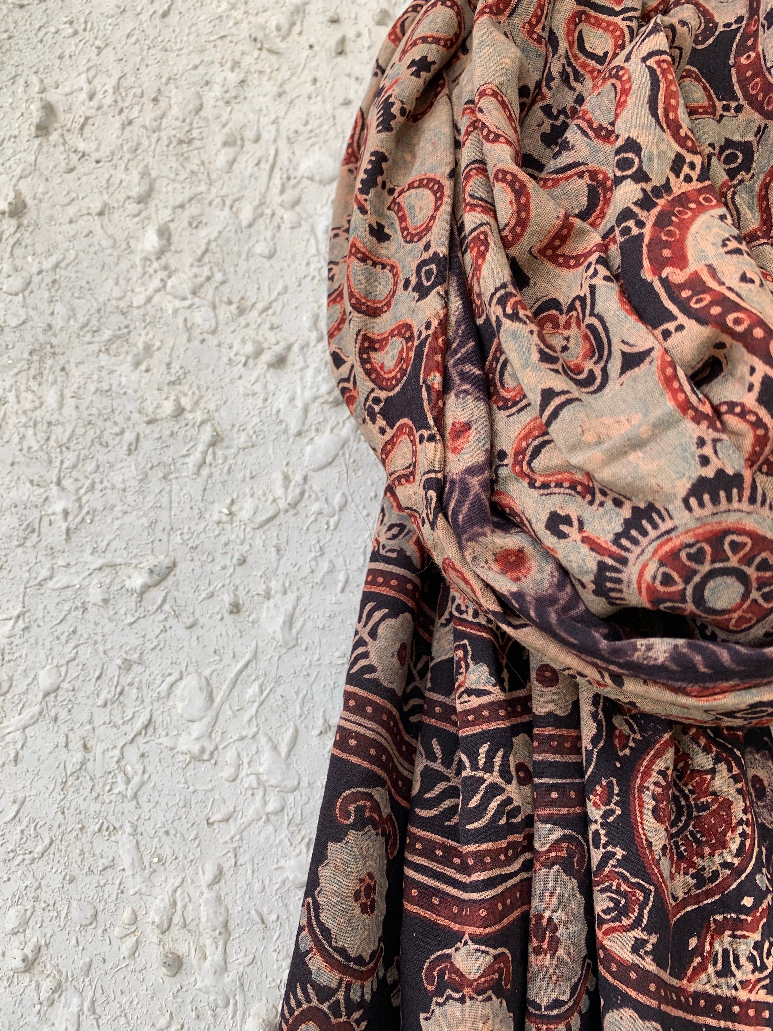 Handblock Ajrakh Dupatta