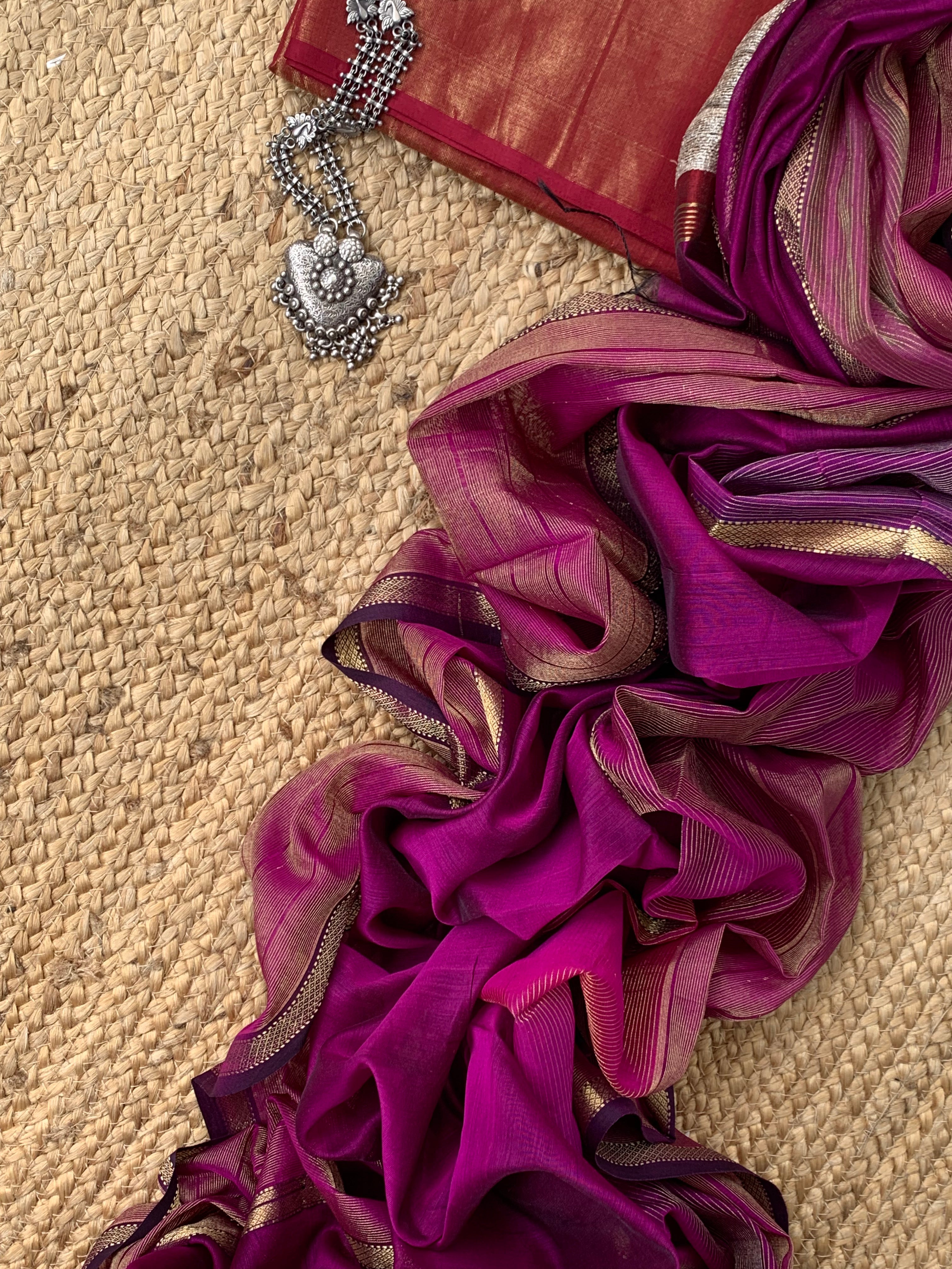 Handwoven Maheshwari Kurta dupatta set