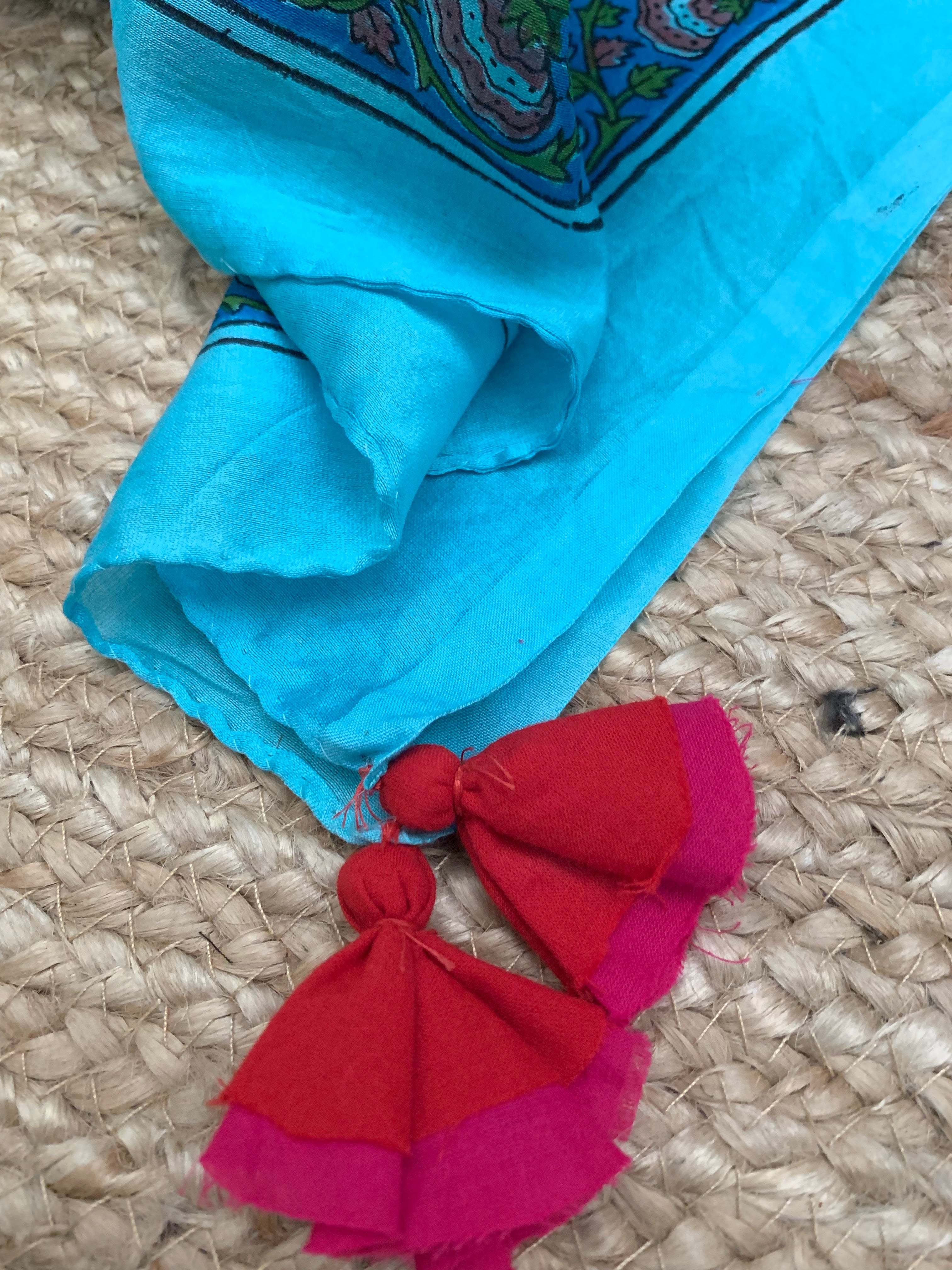 Blue Handcrafted Cotton Chanderi Suit