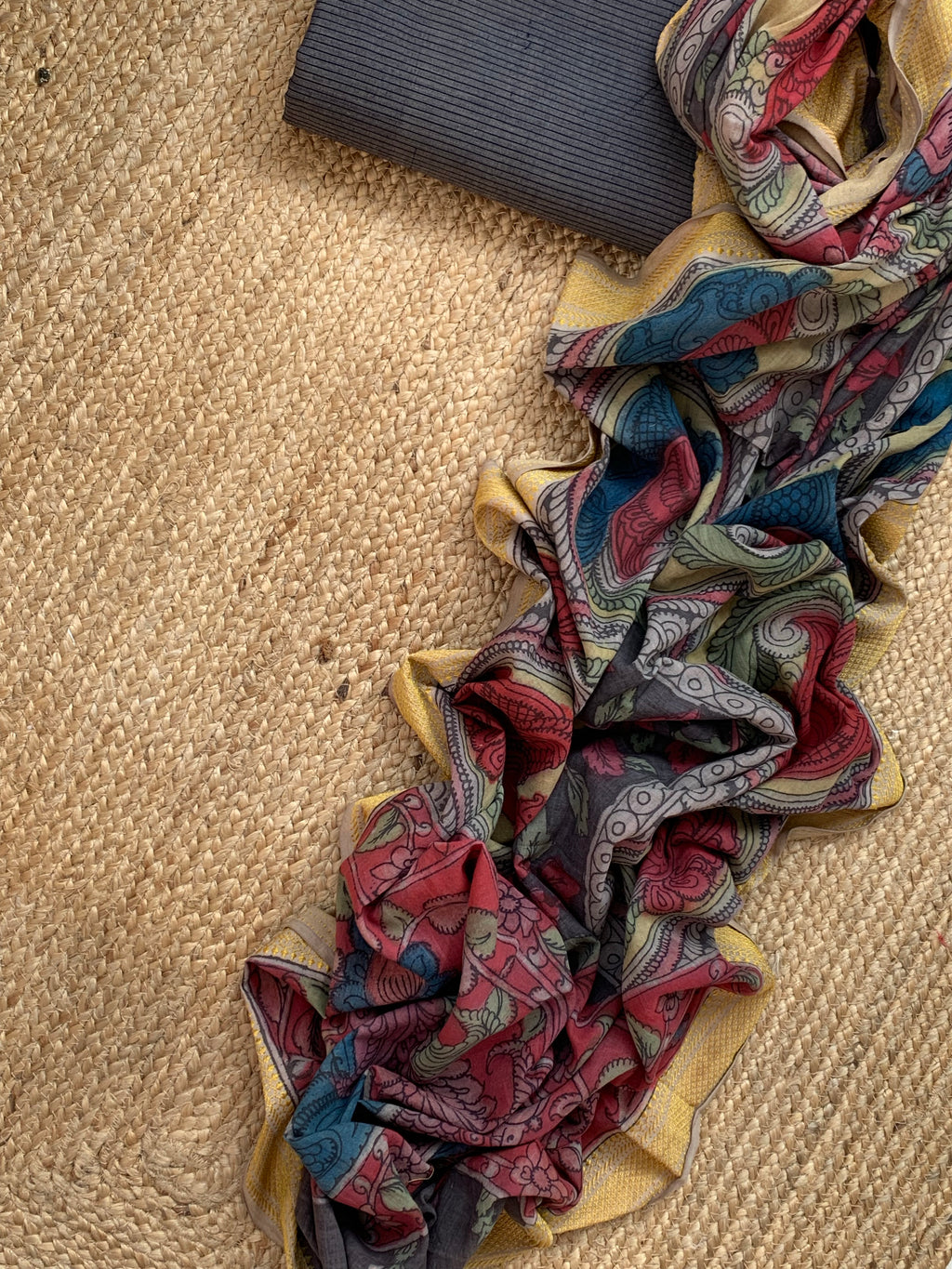 Handcrafted Kalamkari Kurta Dupatta Set