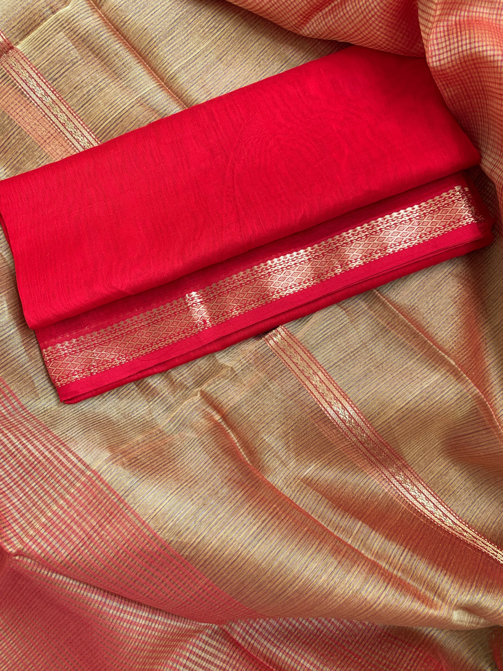 Handwoven Maheshwari Kurta dupatta set