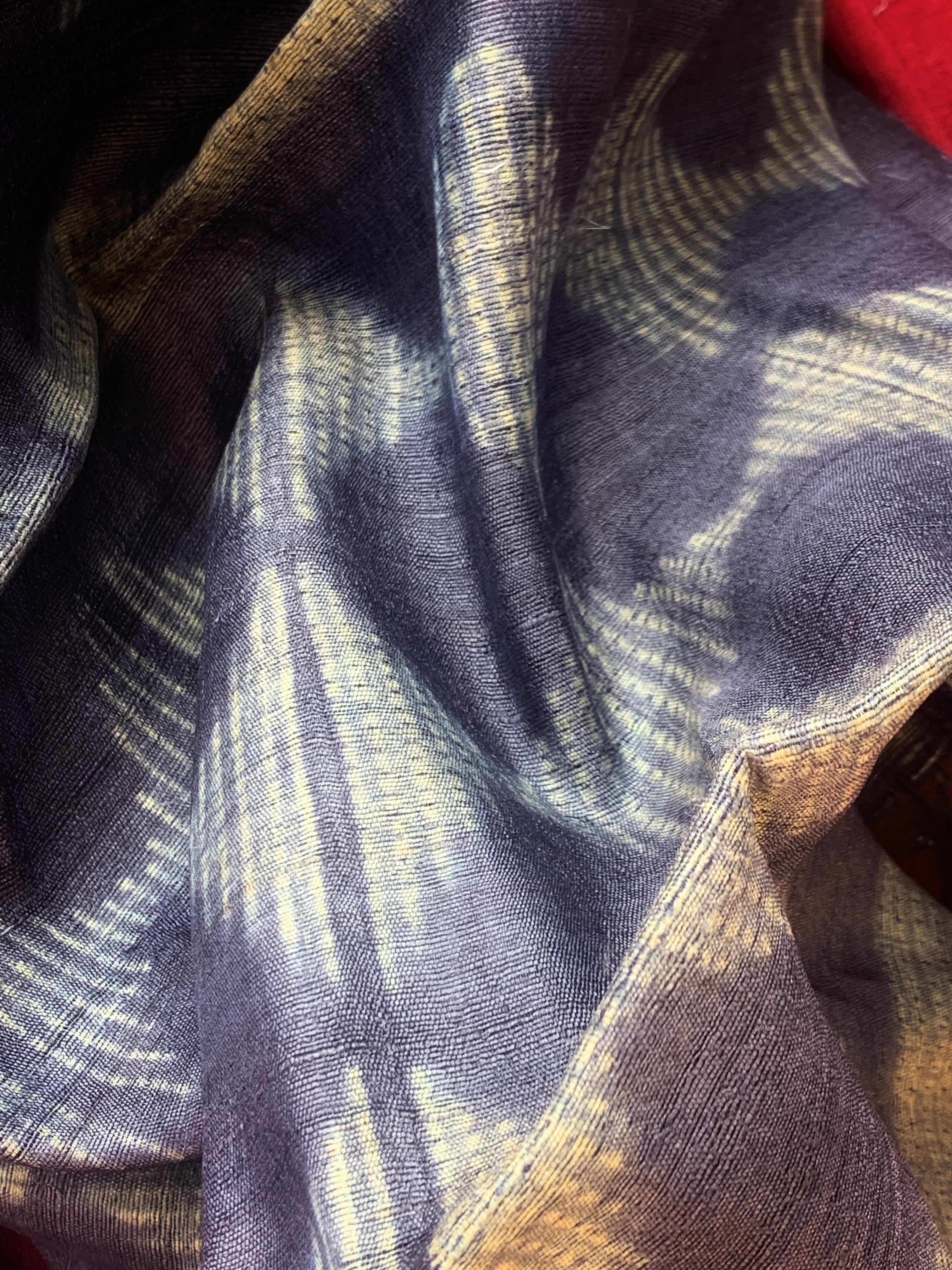 Handwoven & Handmade Tussar Shibori Kurta Dupatta Set - Blue