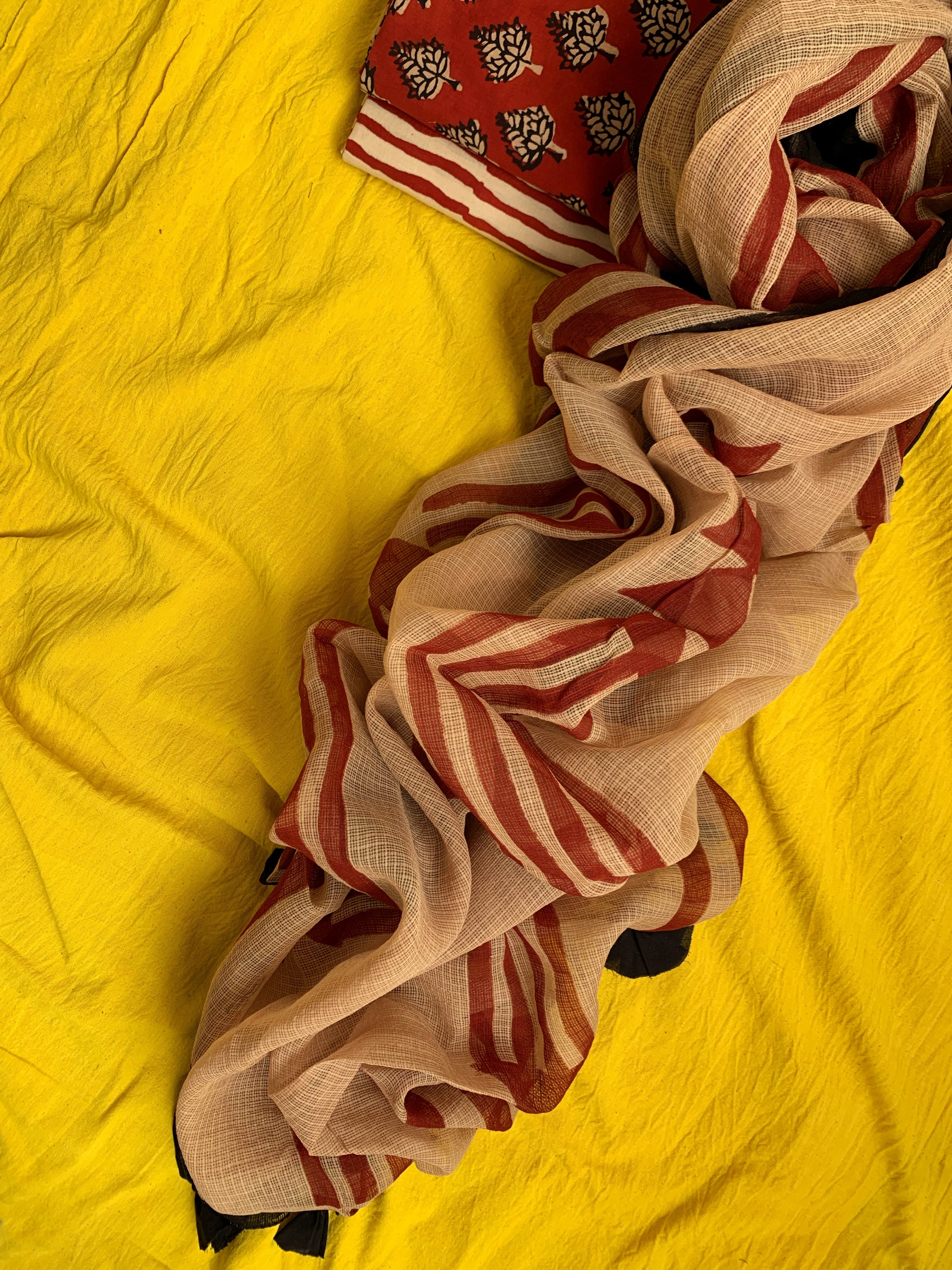 Handcrafted Cotton Kota Dupatta Suit