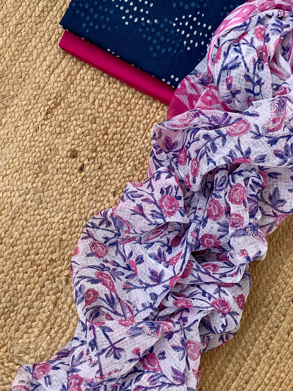 Handcrafted Cotton Kota Dupatta Suit