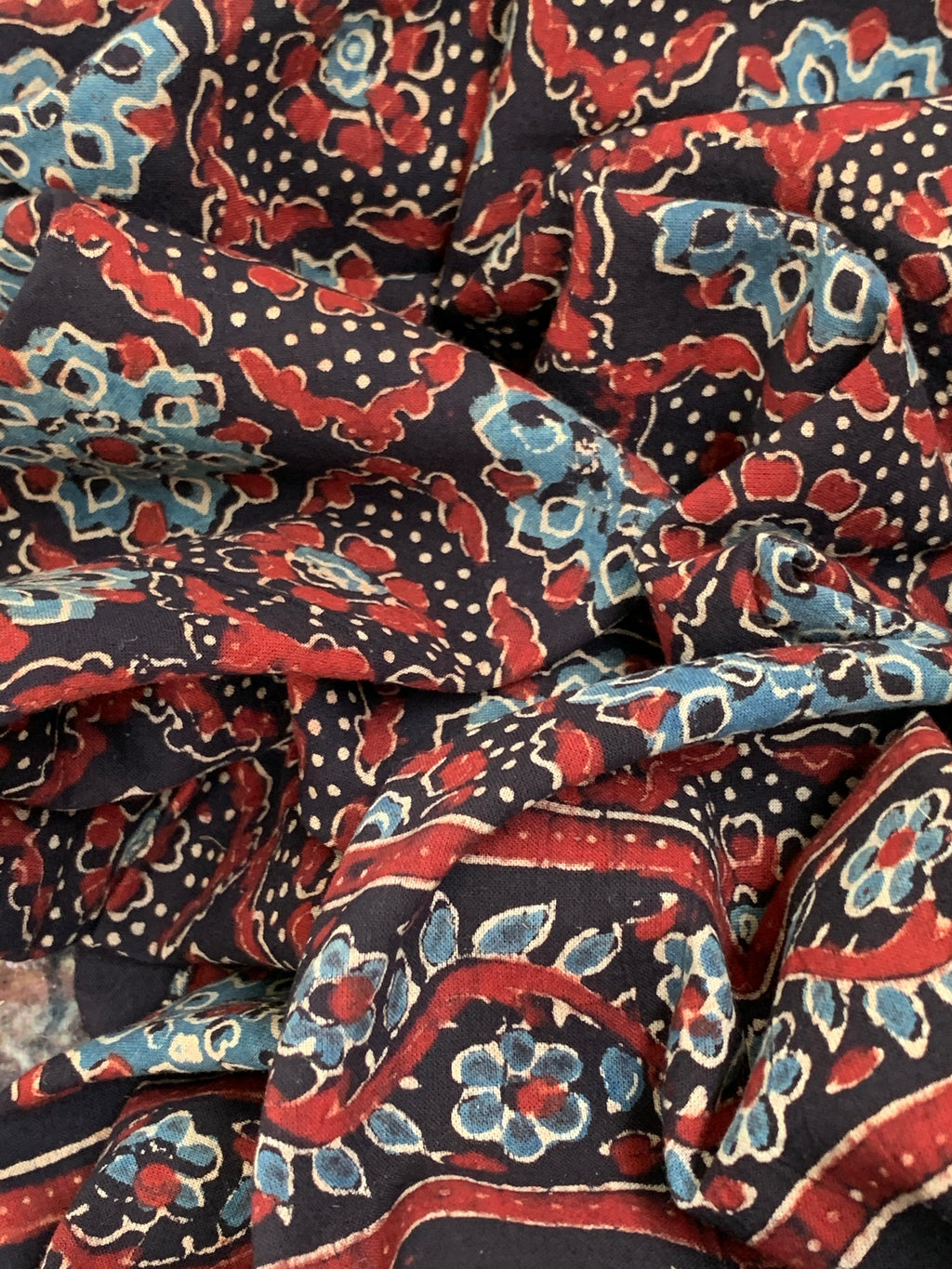 Handblock Ajrakh Cotton Suit