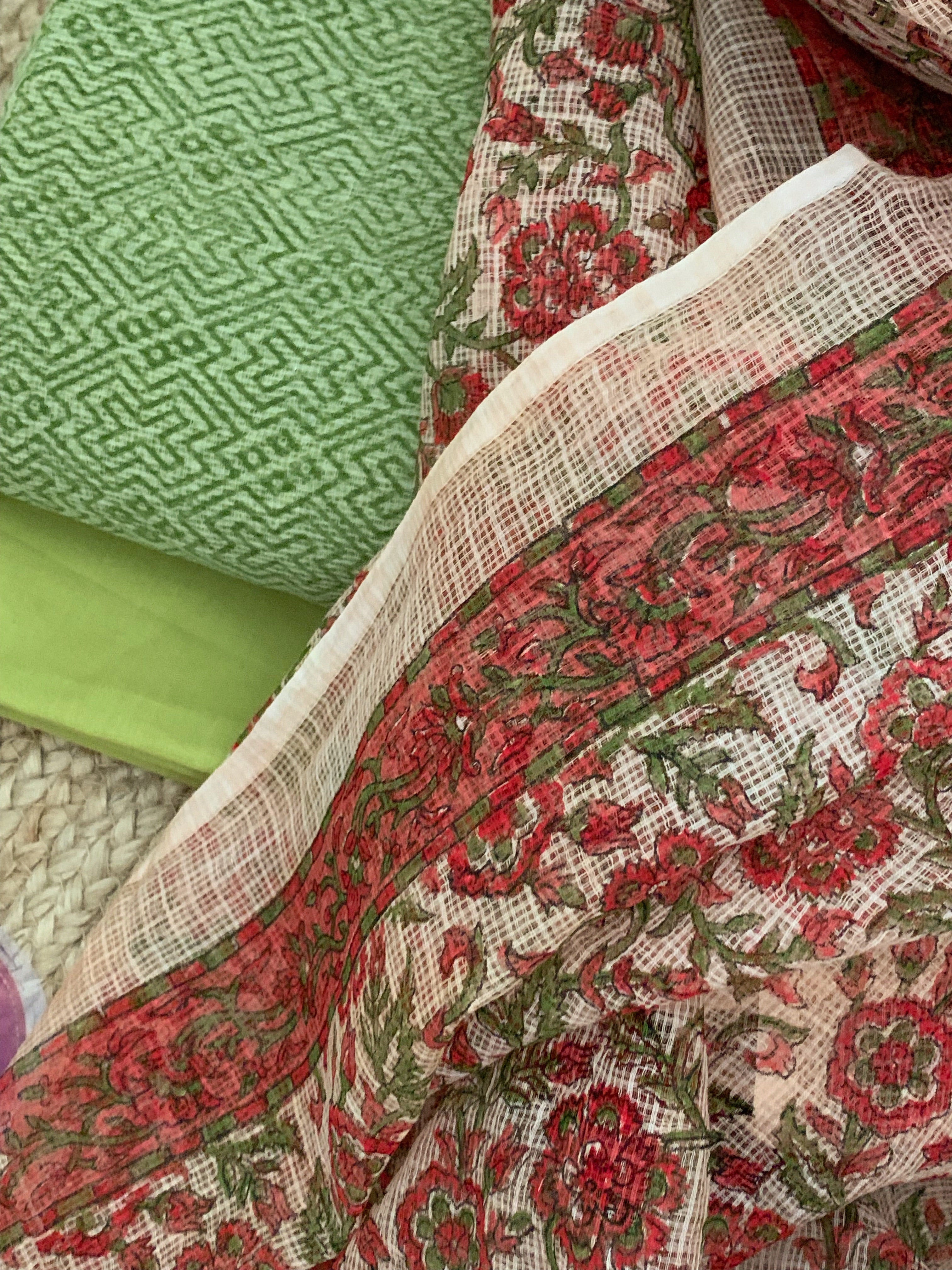Pastel Green Handcrafted Kota Suit
