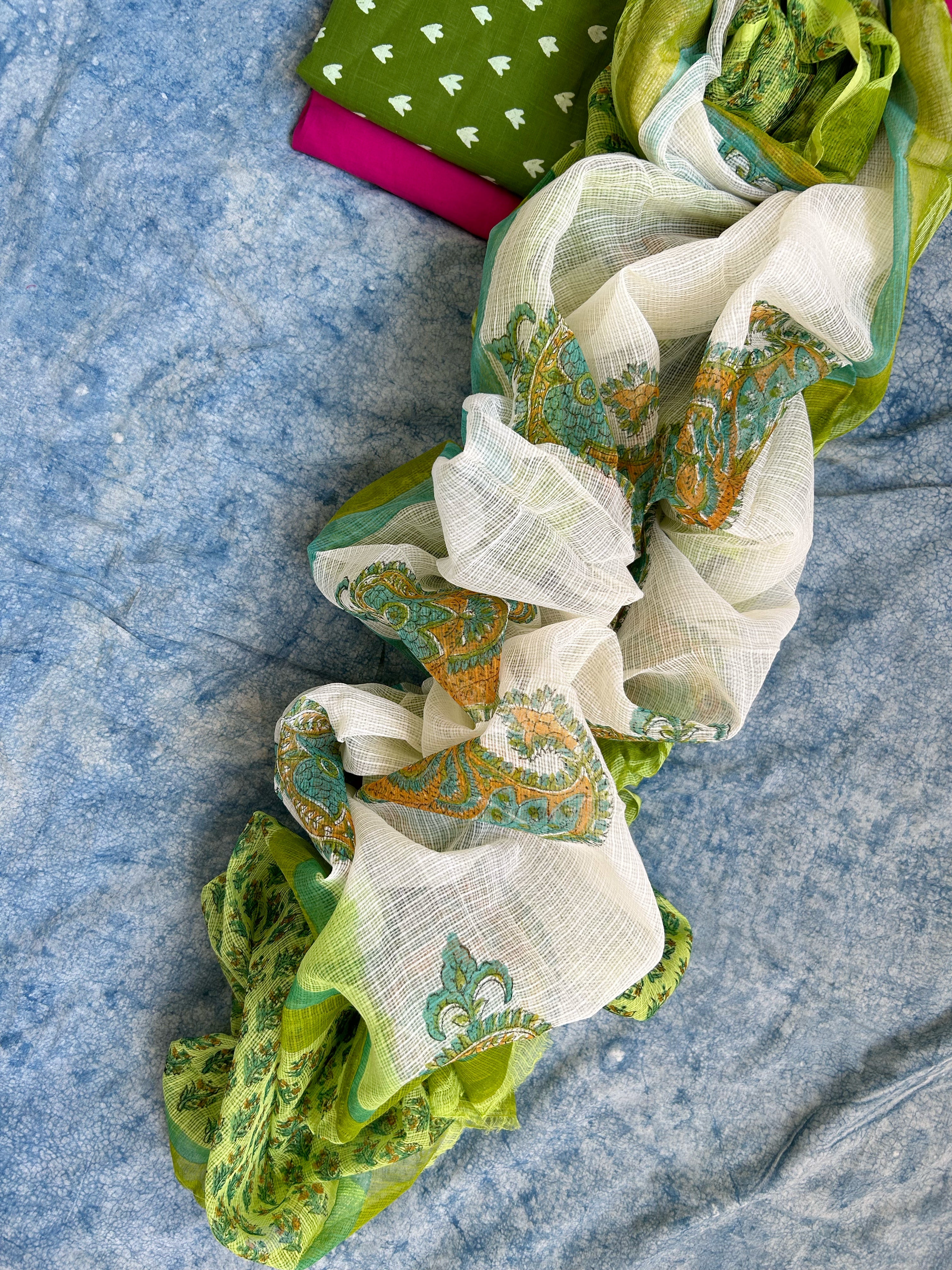Handcrafted Cotton Kota Dupatta Suit