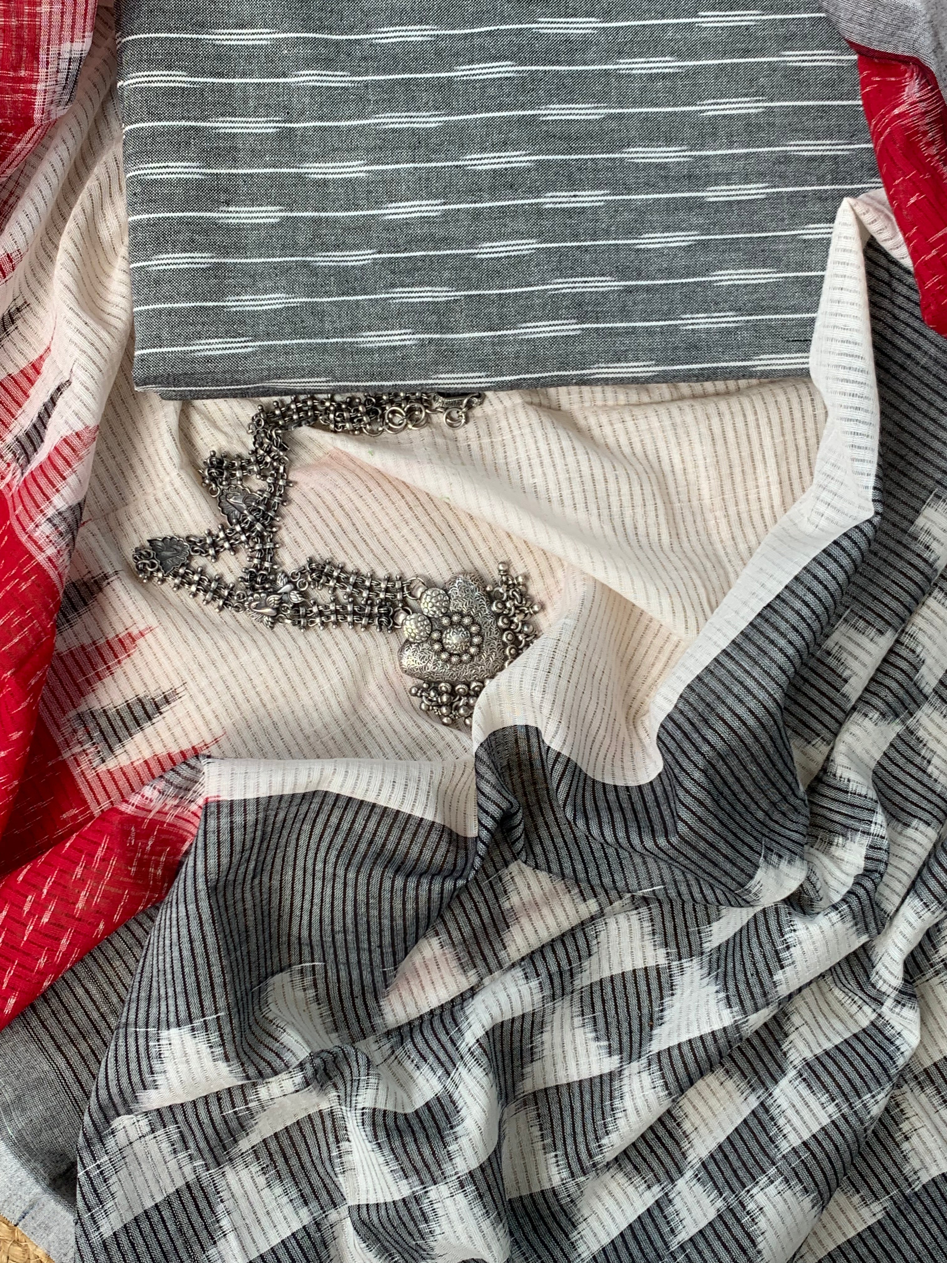 Ikat Weaving Kurta Dupatta Set