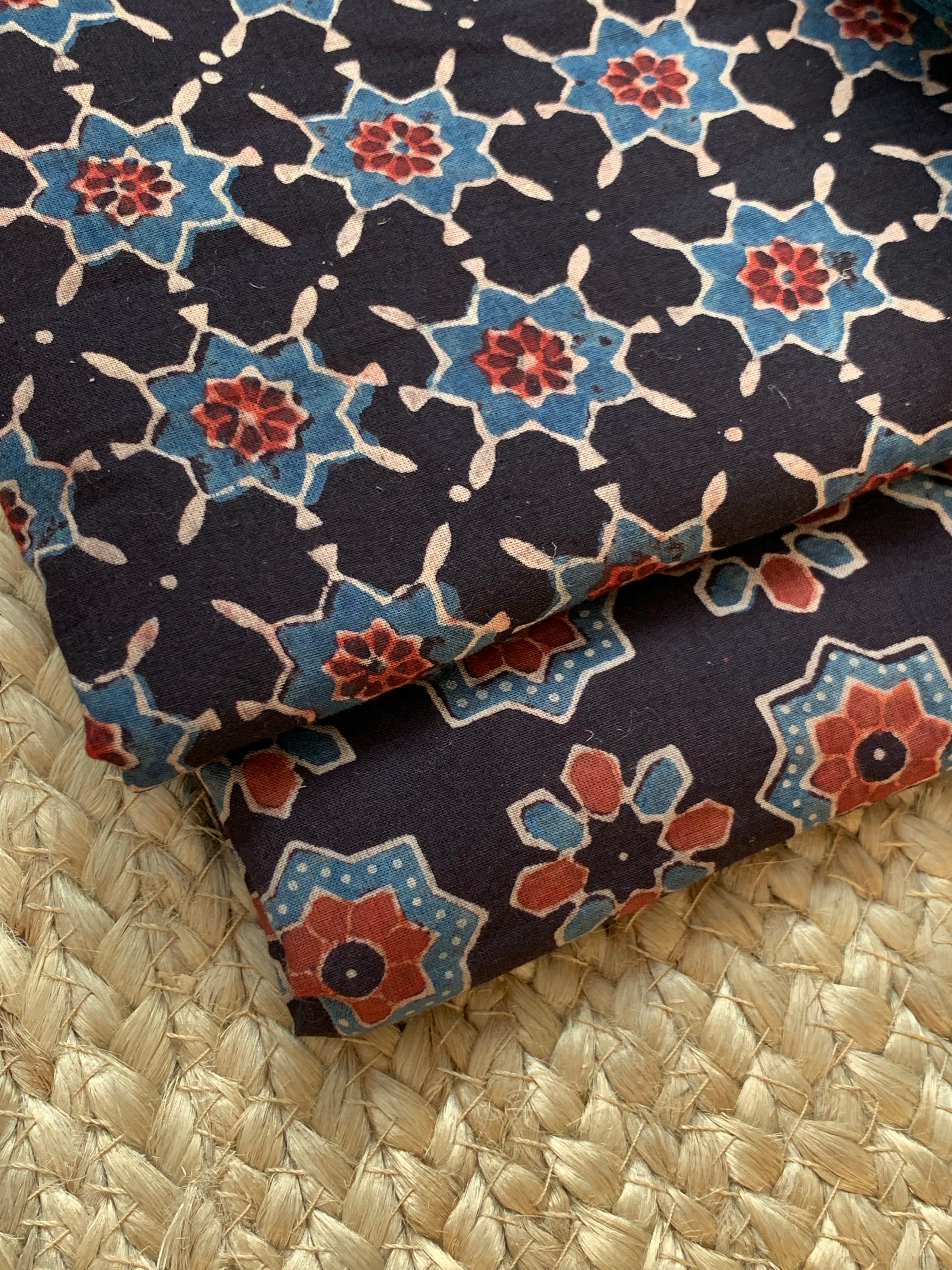 Handblock Ajrakh Cotton Kota Suit