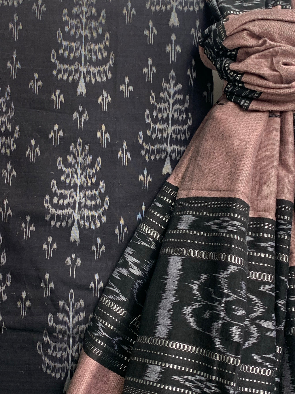 Handwoven Nuapatna Kurta Stole Set