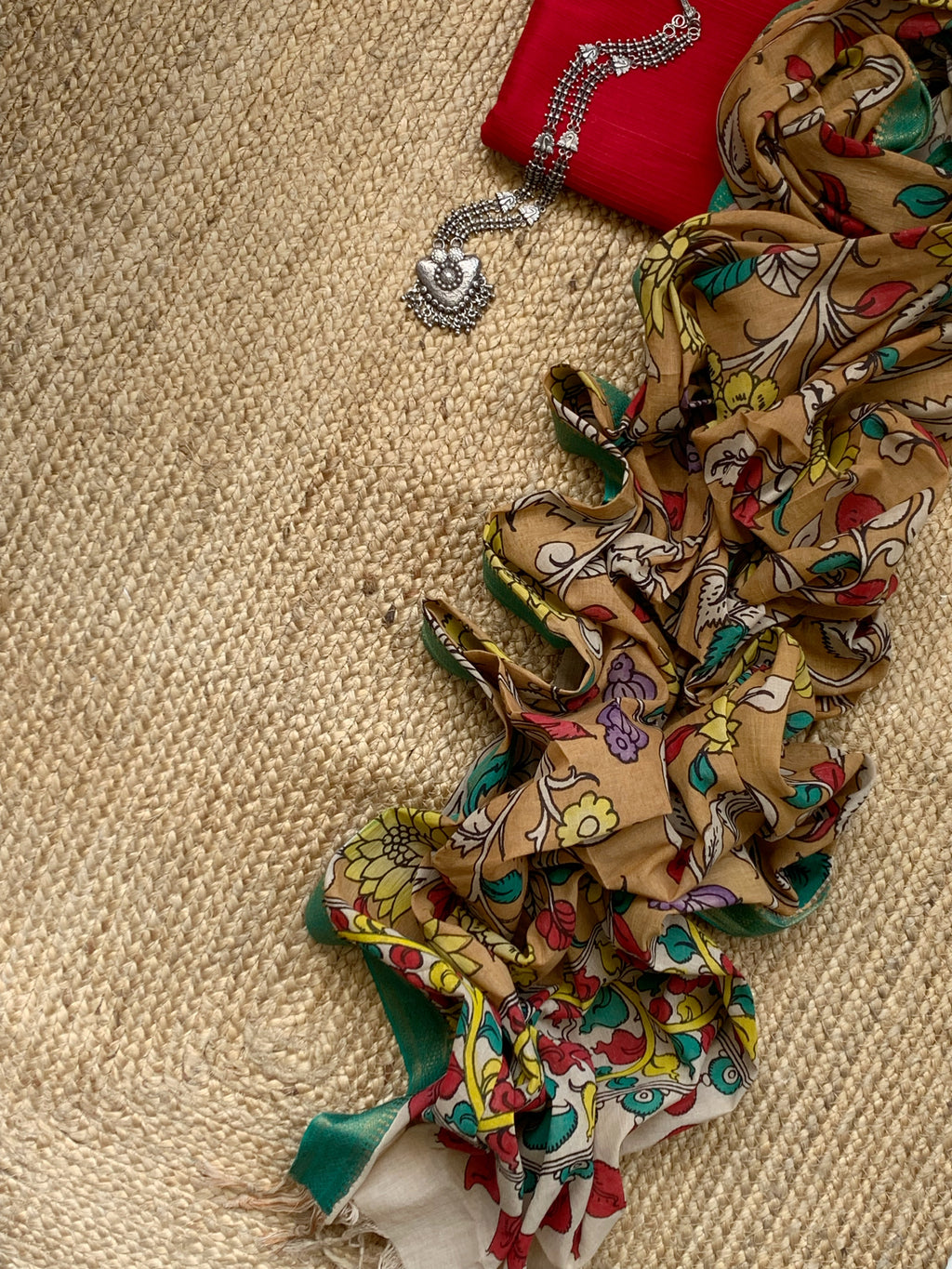 Handwoven Handcrafted Kalamkari Kurta Dupatta Set
