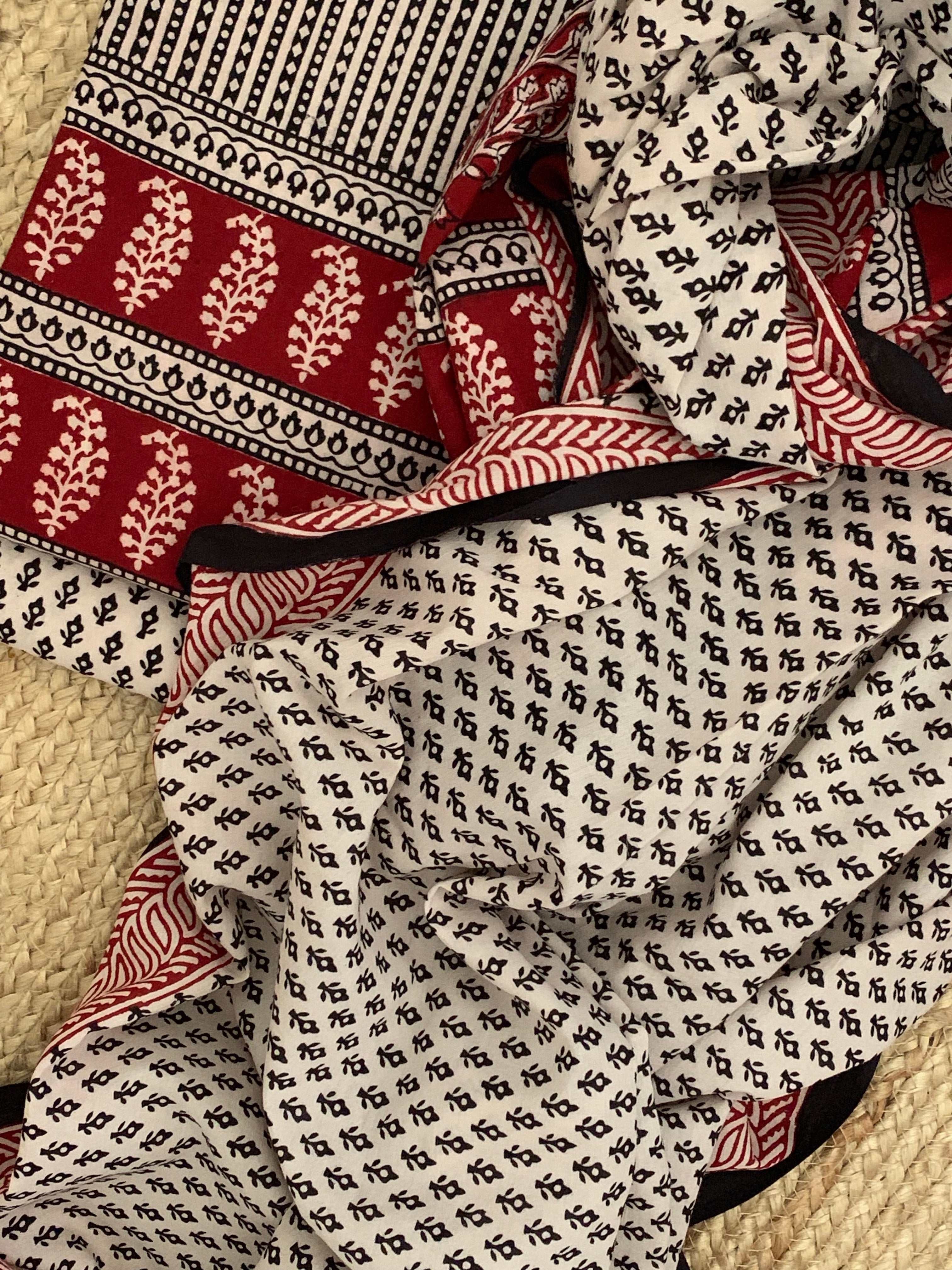 Natural Dyed Bagh Handblock Cotton Suit