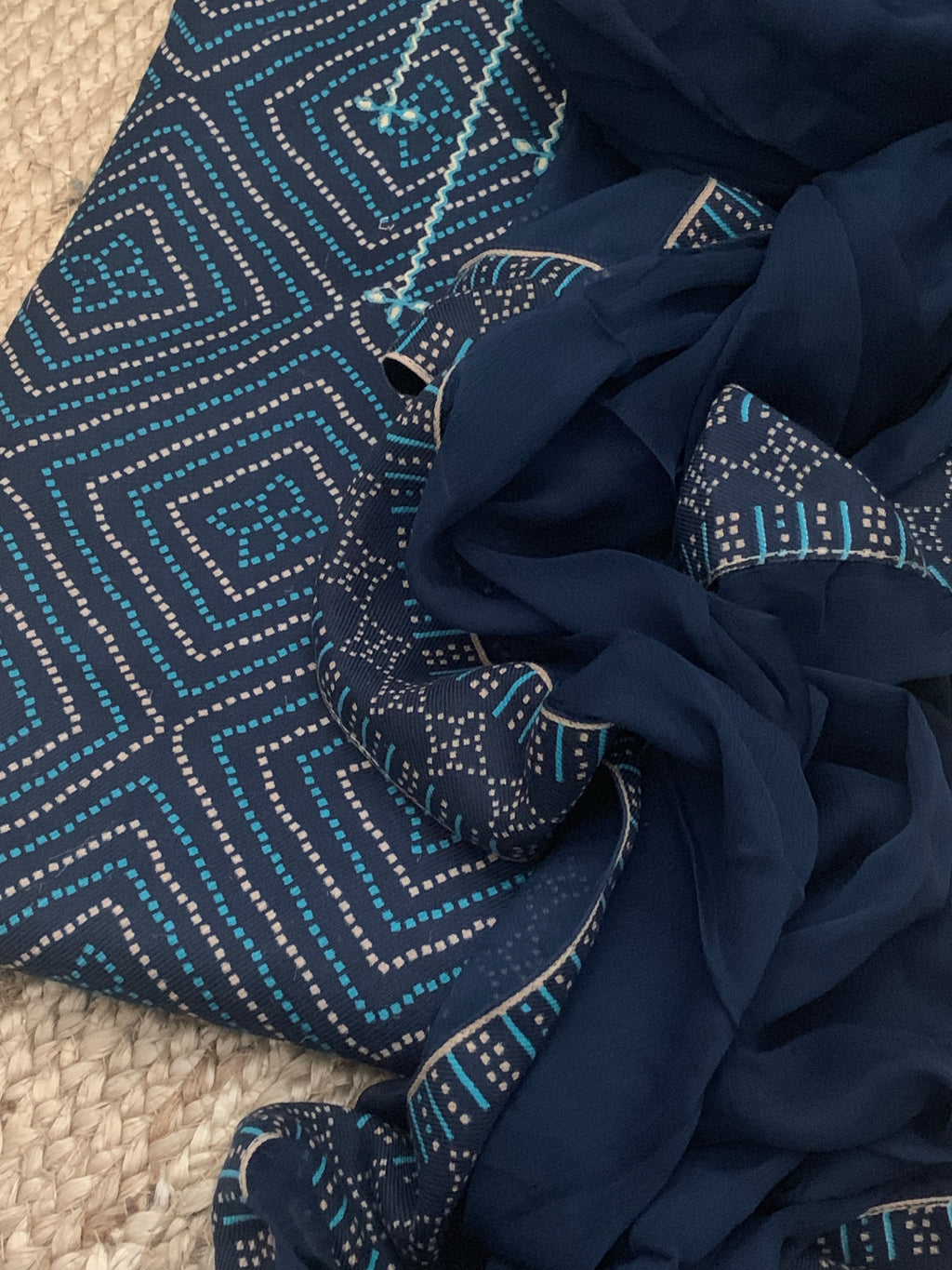 Royal Blue Wool Pashmina Suit