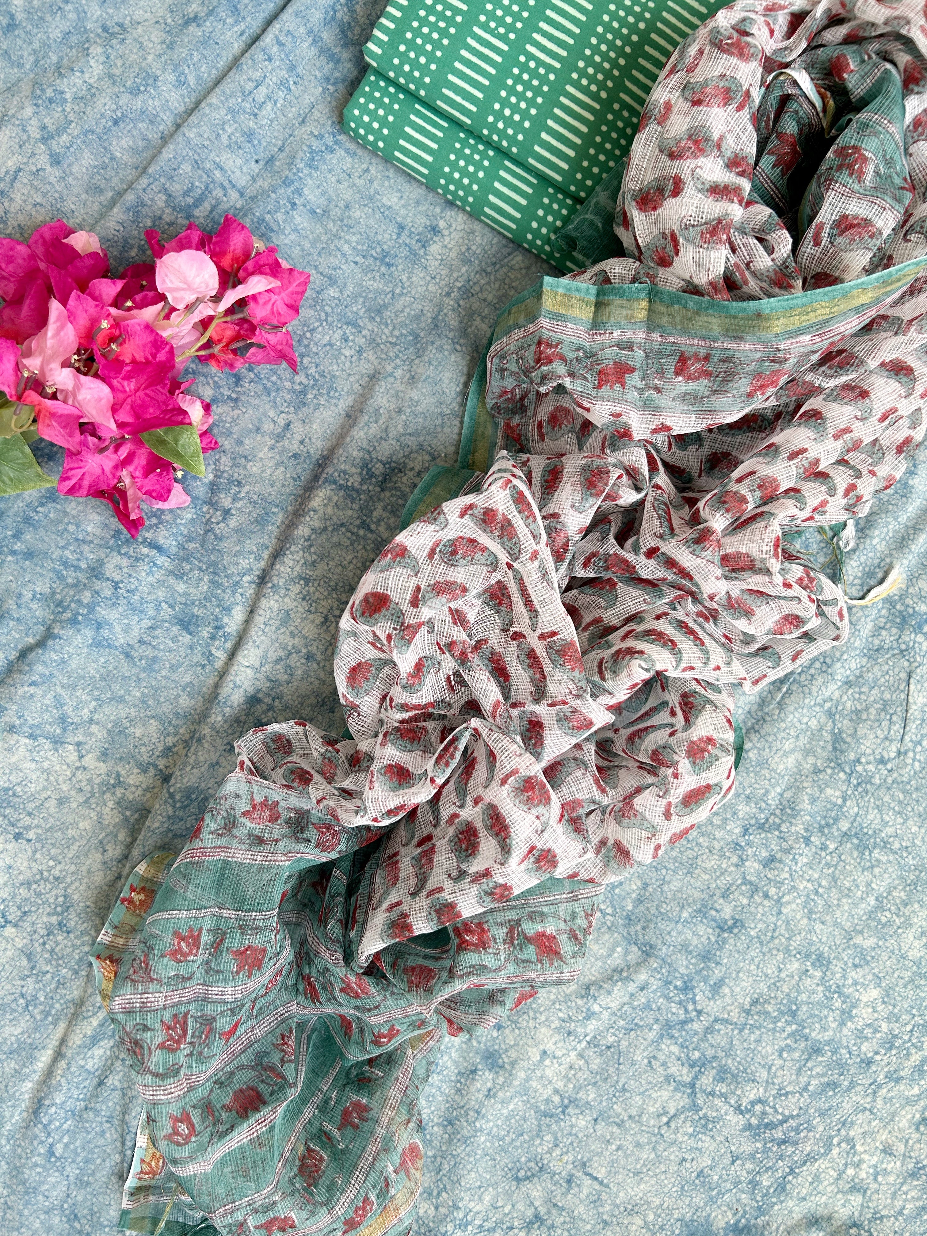 Handcrafted Cotton Kota Dupatta Suit