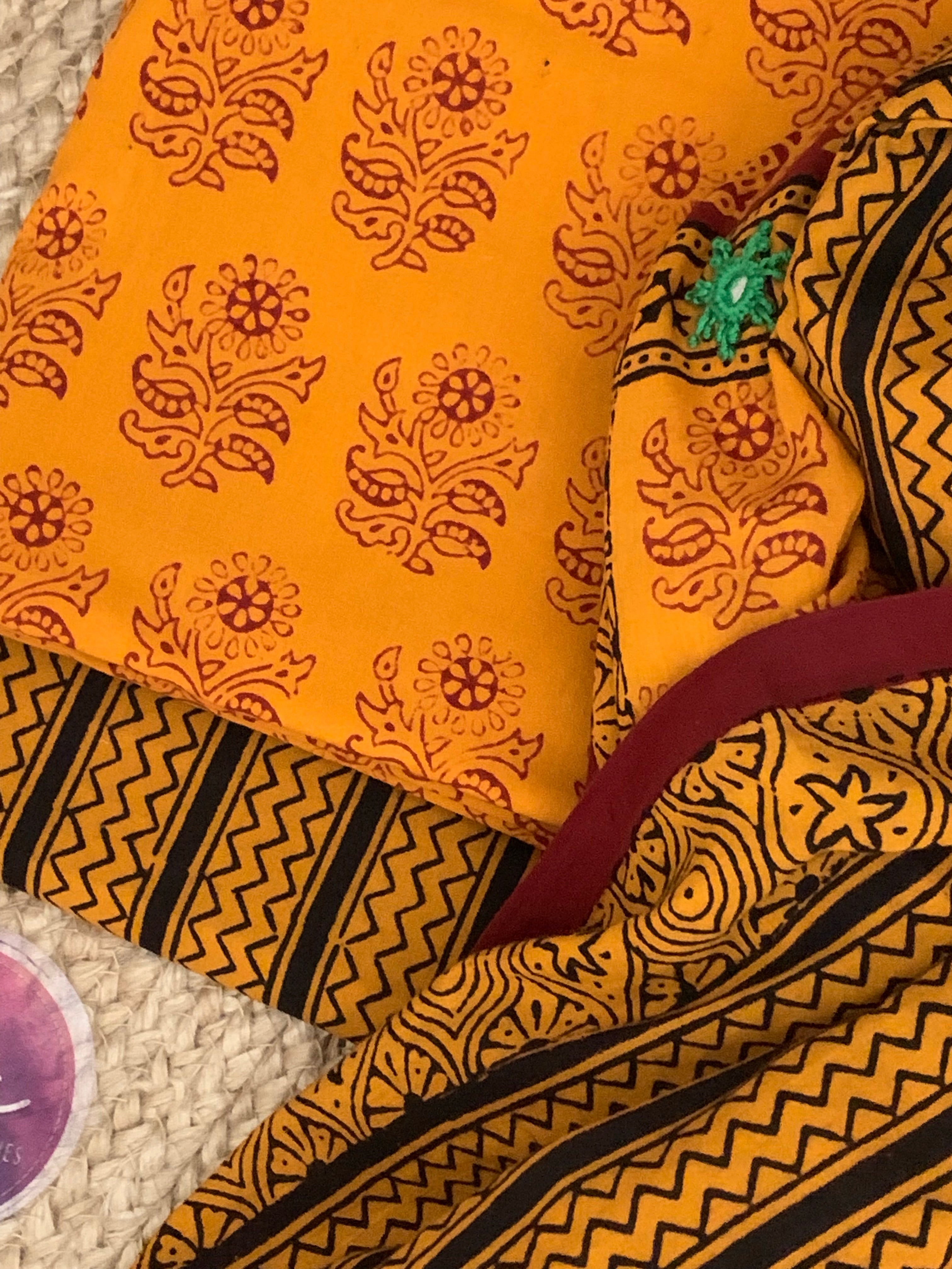 Natural Dyed Bagh Block Print Cotton Suit