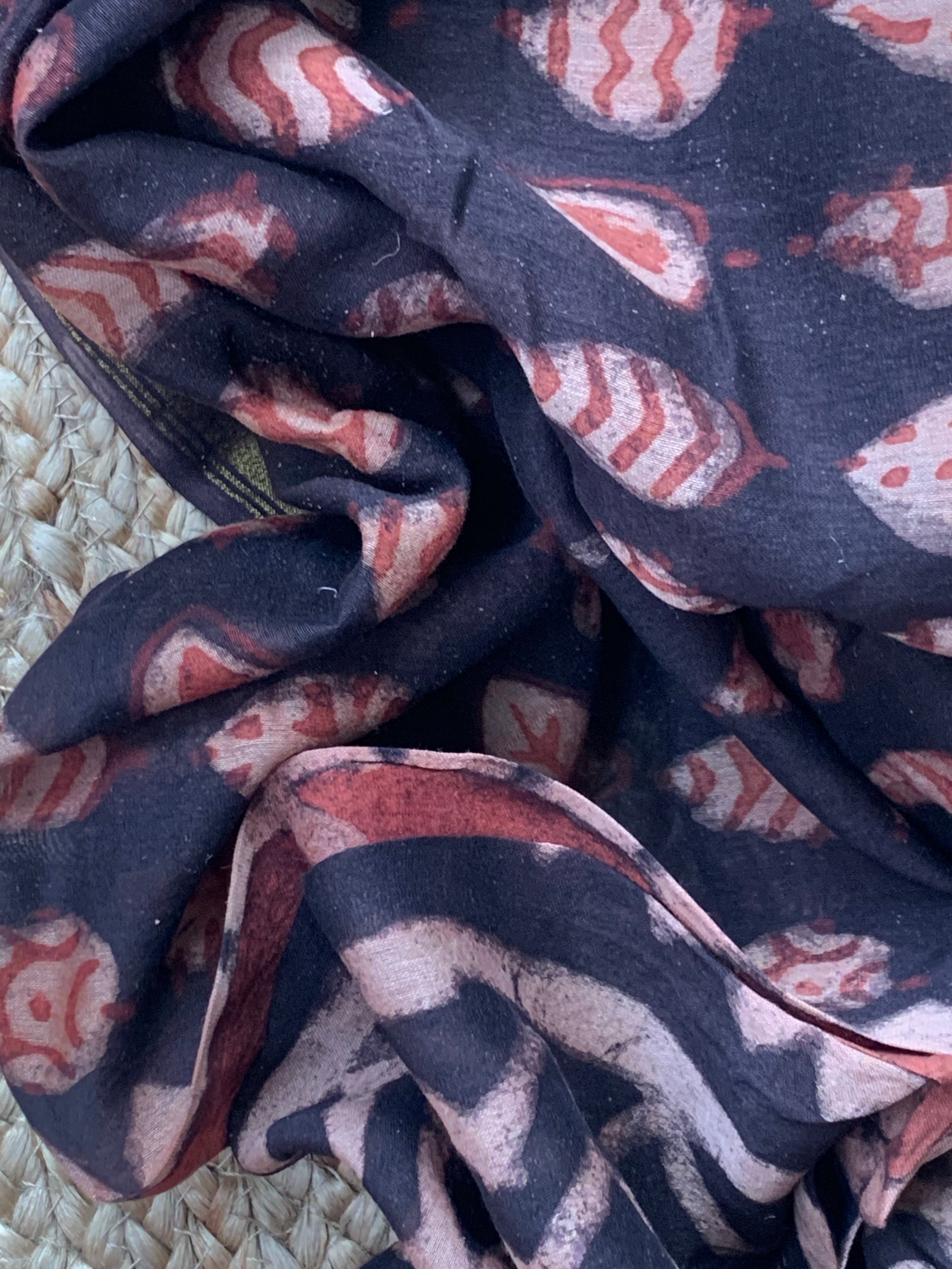 Handblock Chanderi Silk Cotton Suit