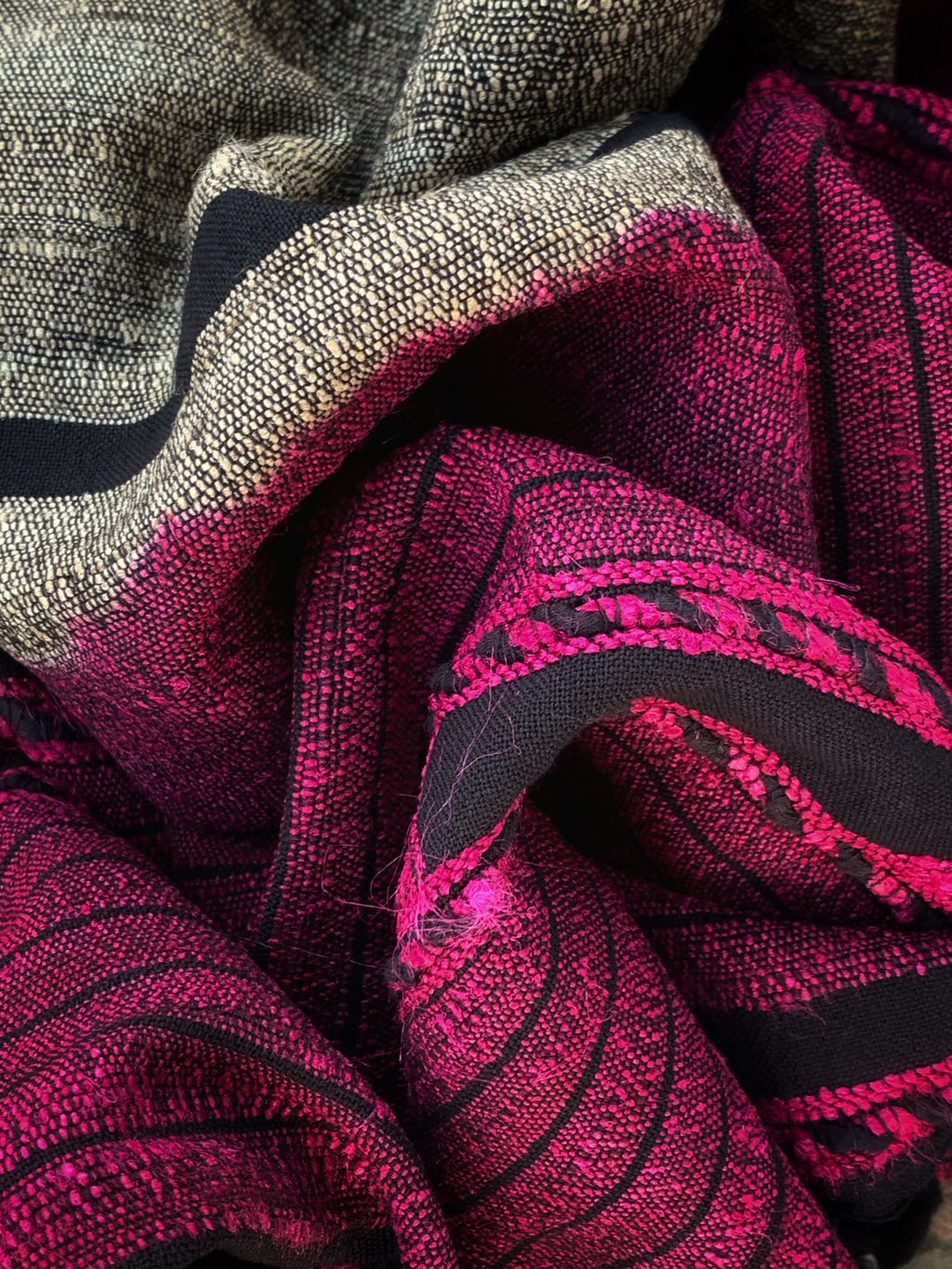 Handwoven Tussar Silk Cotton Bhujodi Kurta Dupatta Set