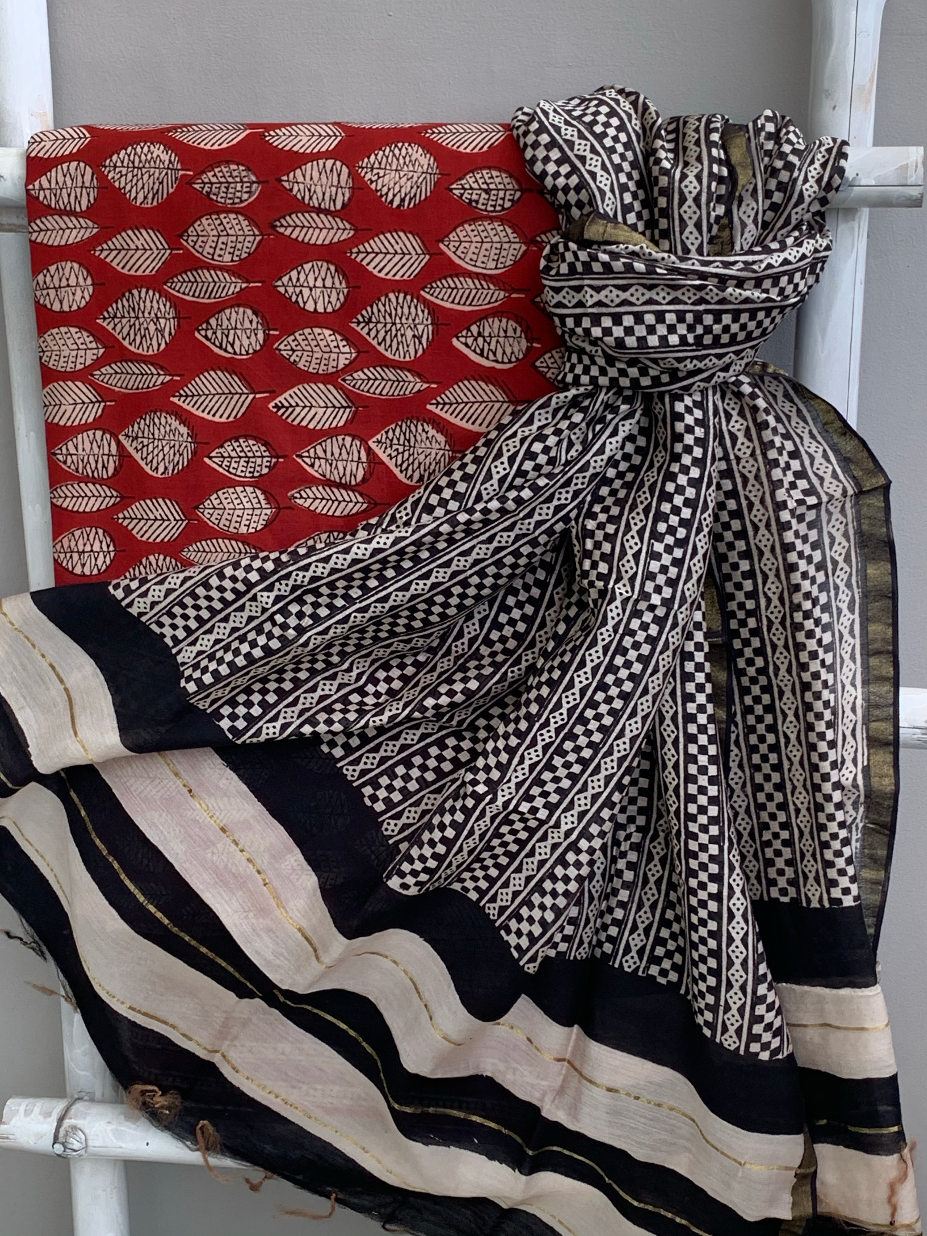 Handcrafted Cotton Chanderi Suit