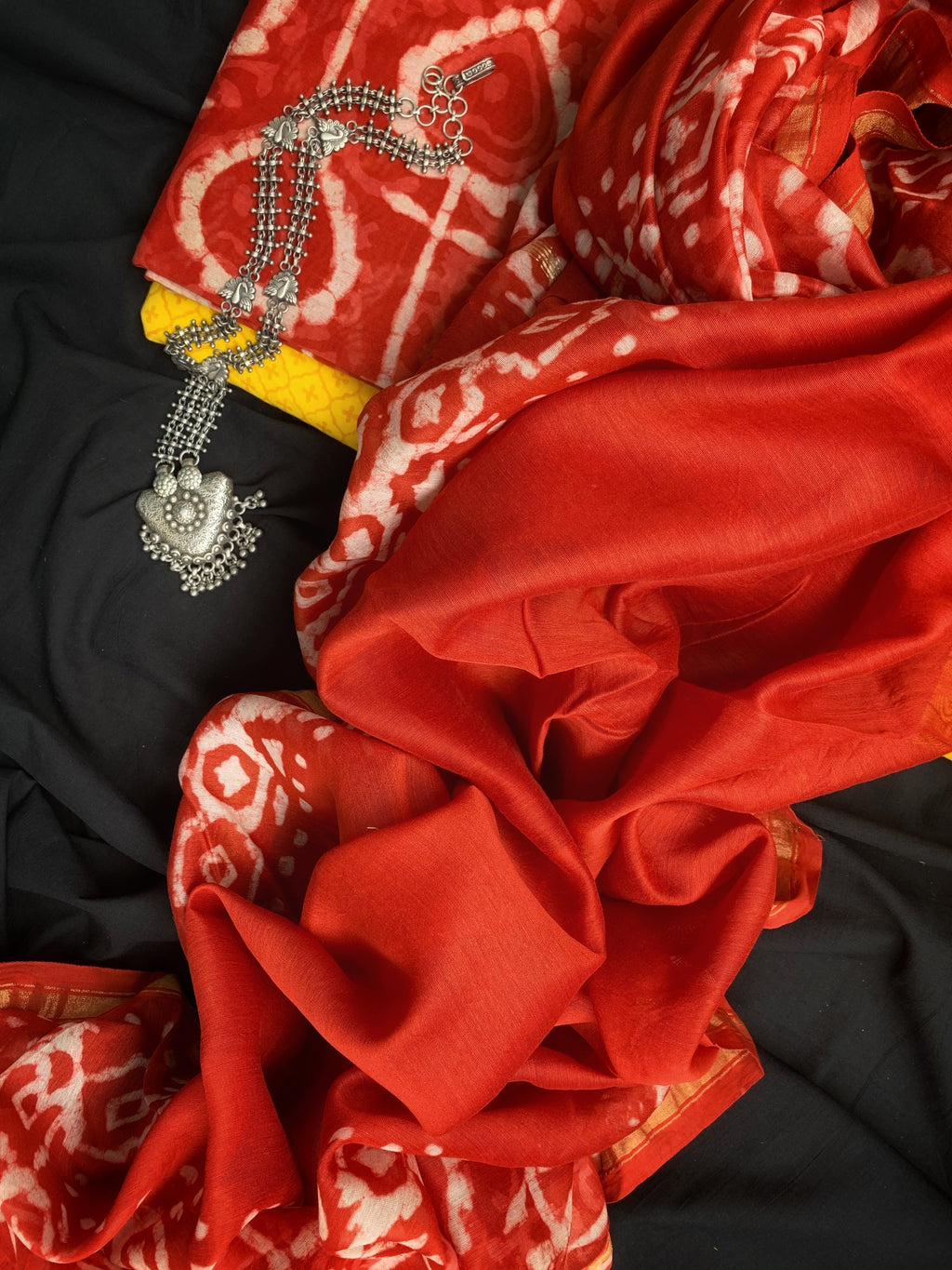 Handblock Chanderi Suit