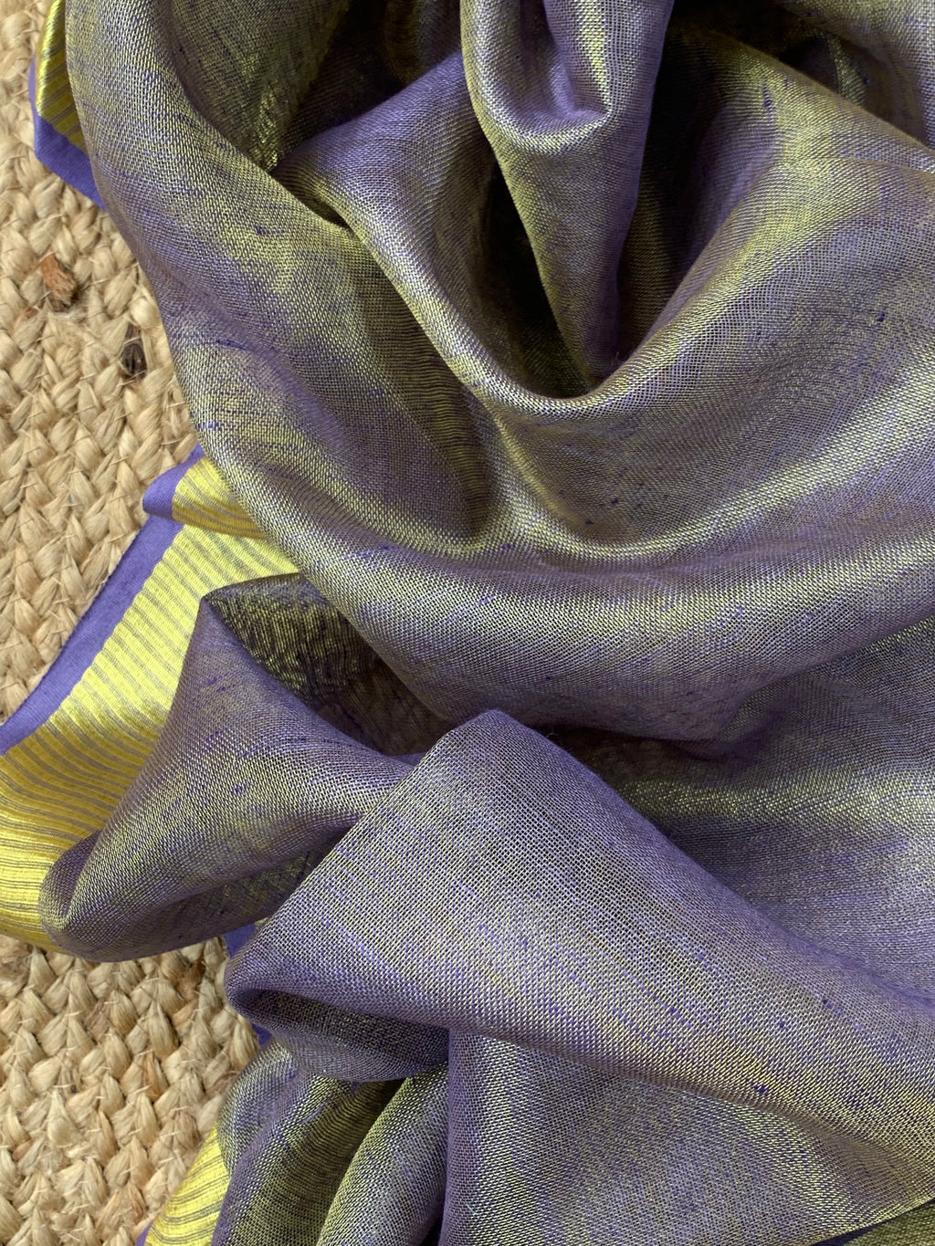 Handcrafted Linen Kurta Dupatta Set - Lavender