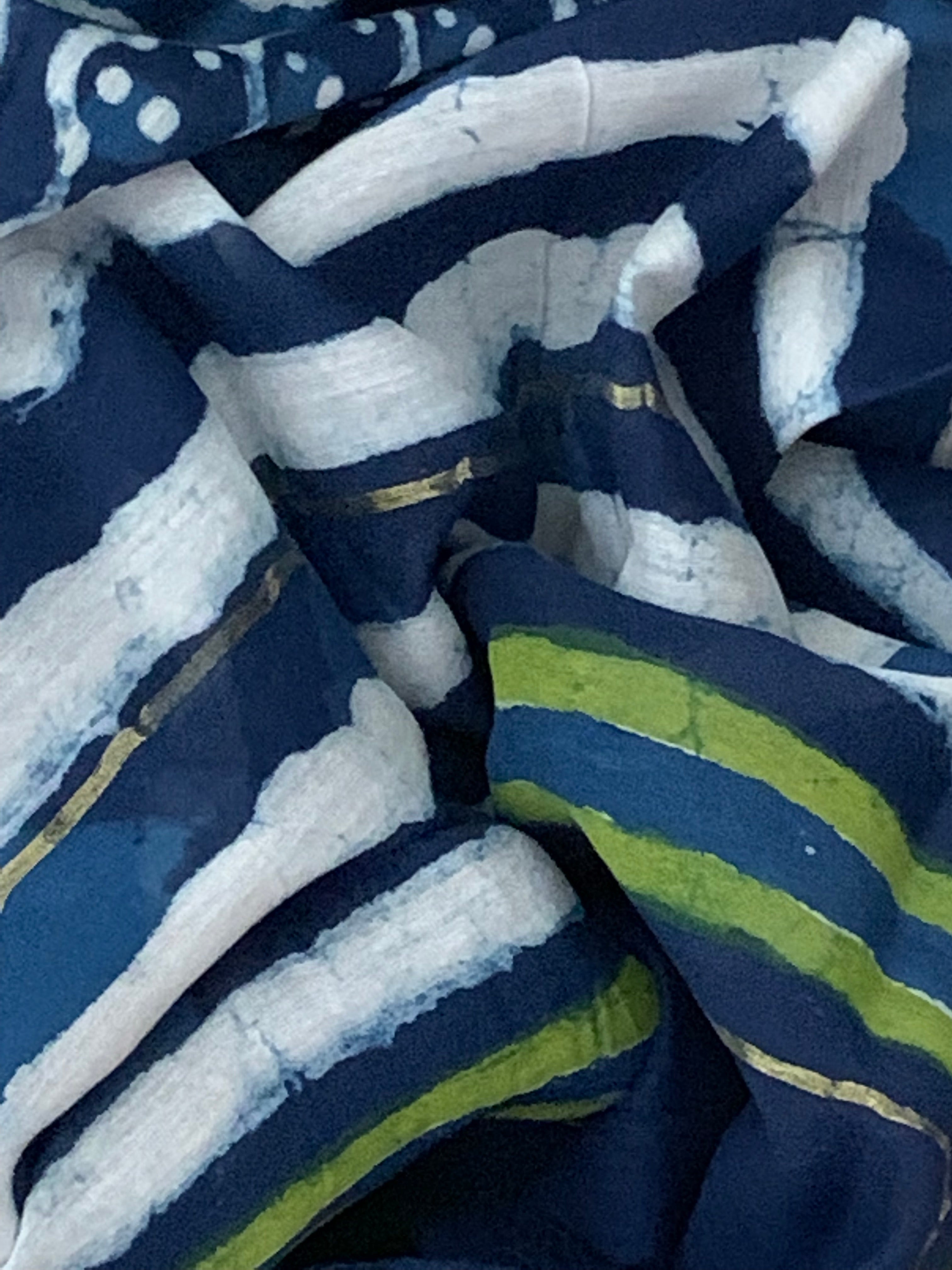 Handblock chanderi suit