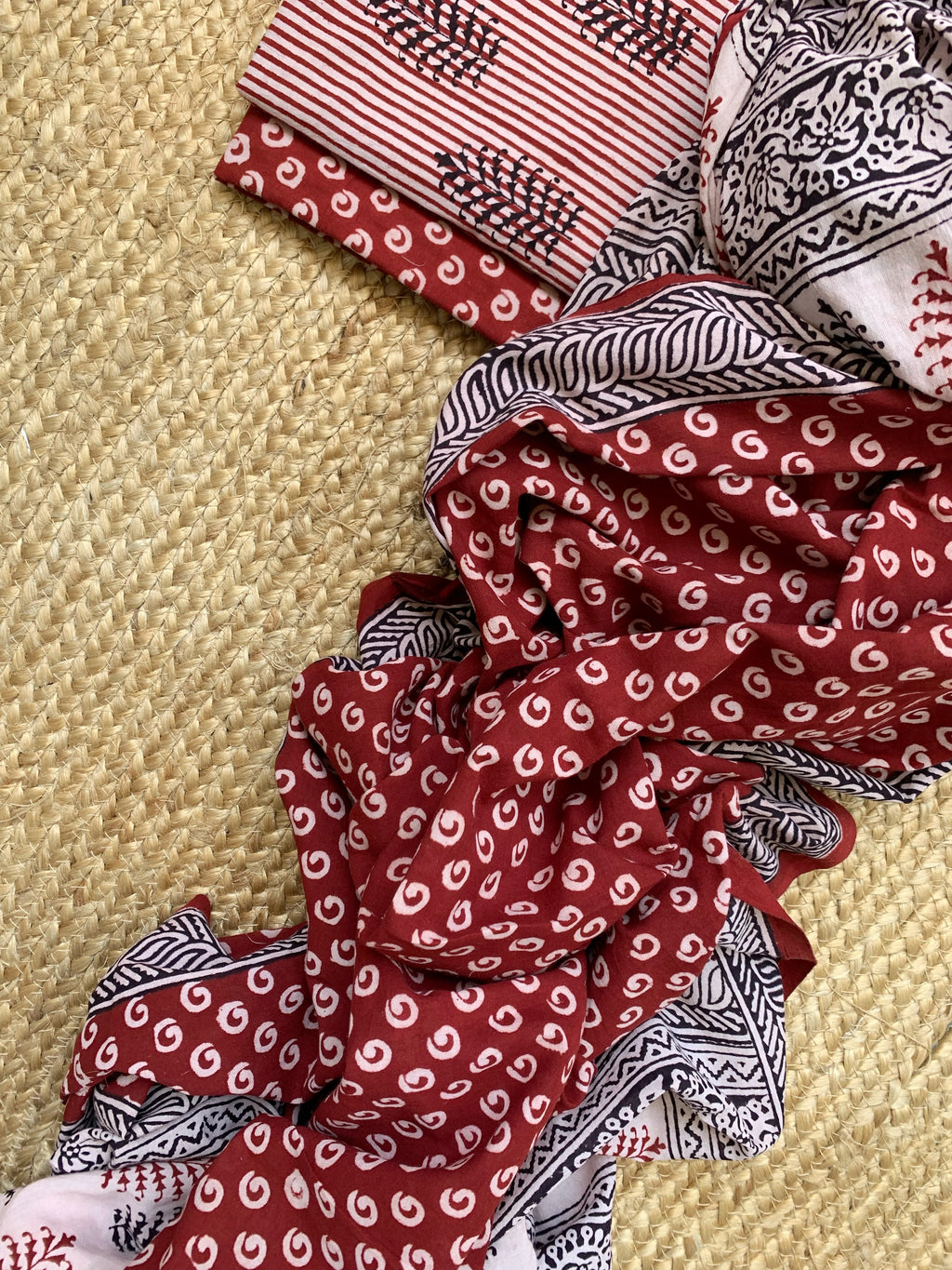 Natural Dyed Bagh Block Print Cotton Suit