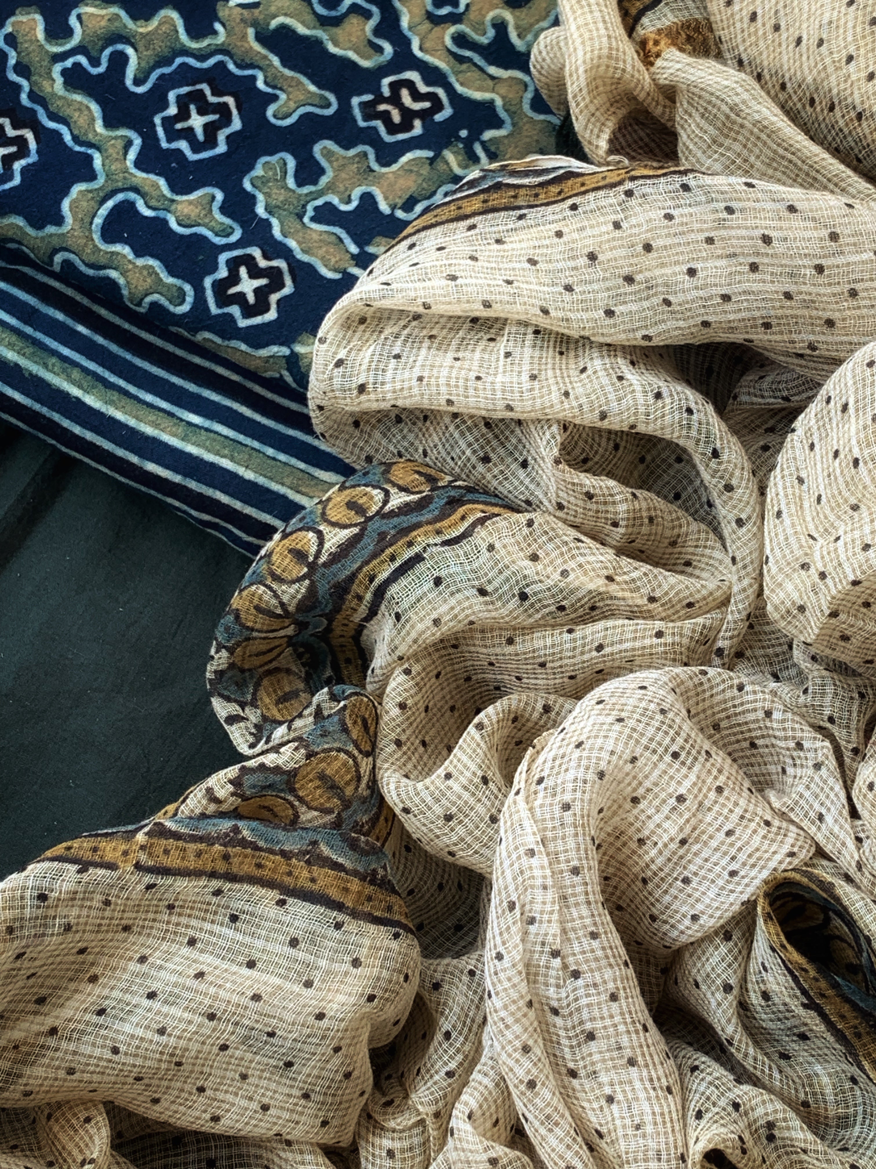 Handblock Ajrakh Cotton Kota Suit