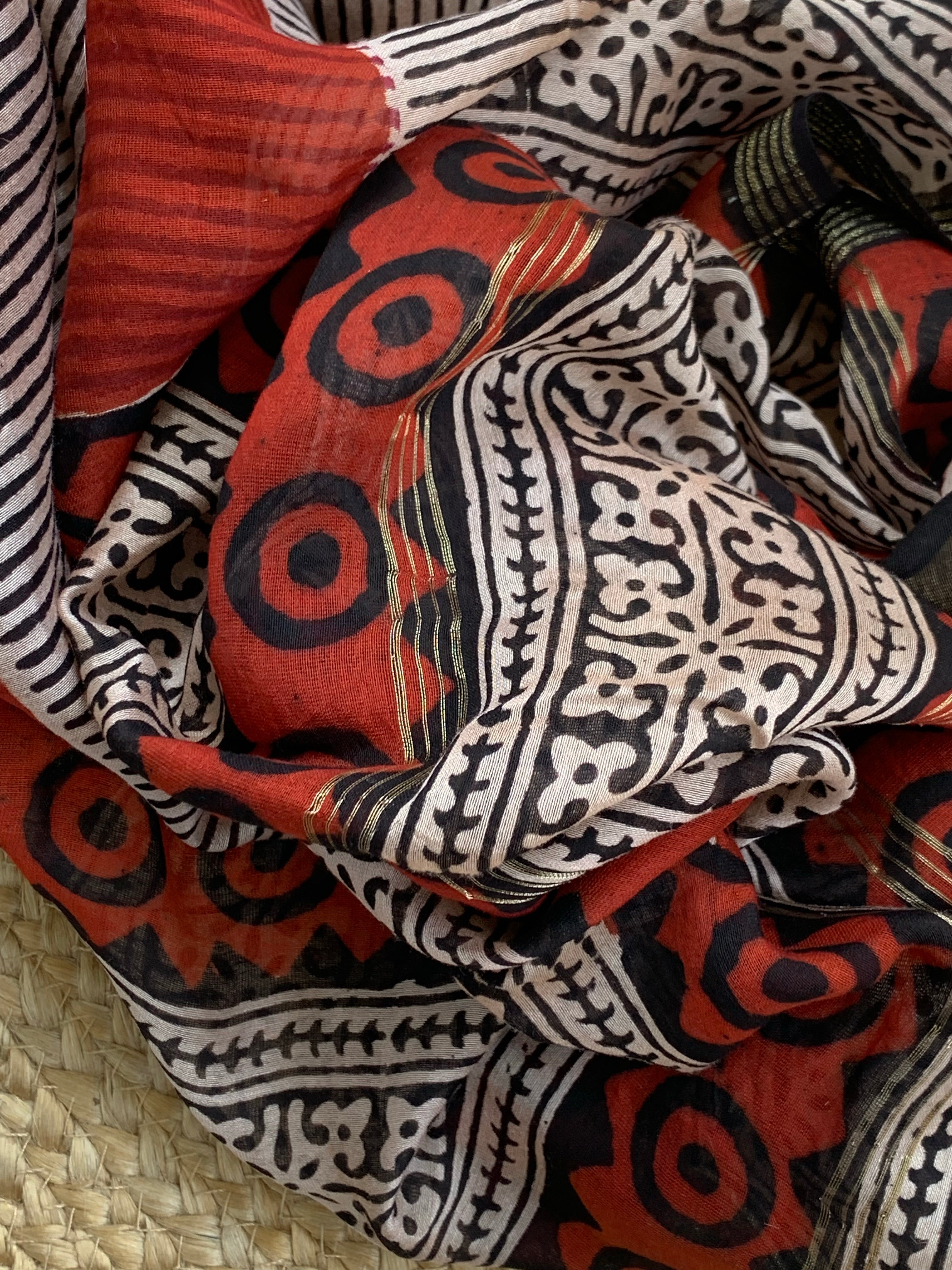 Handblock Cotton Chanderi Suit