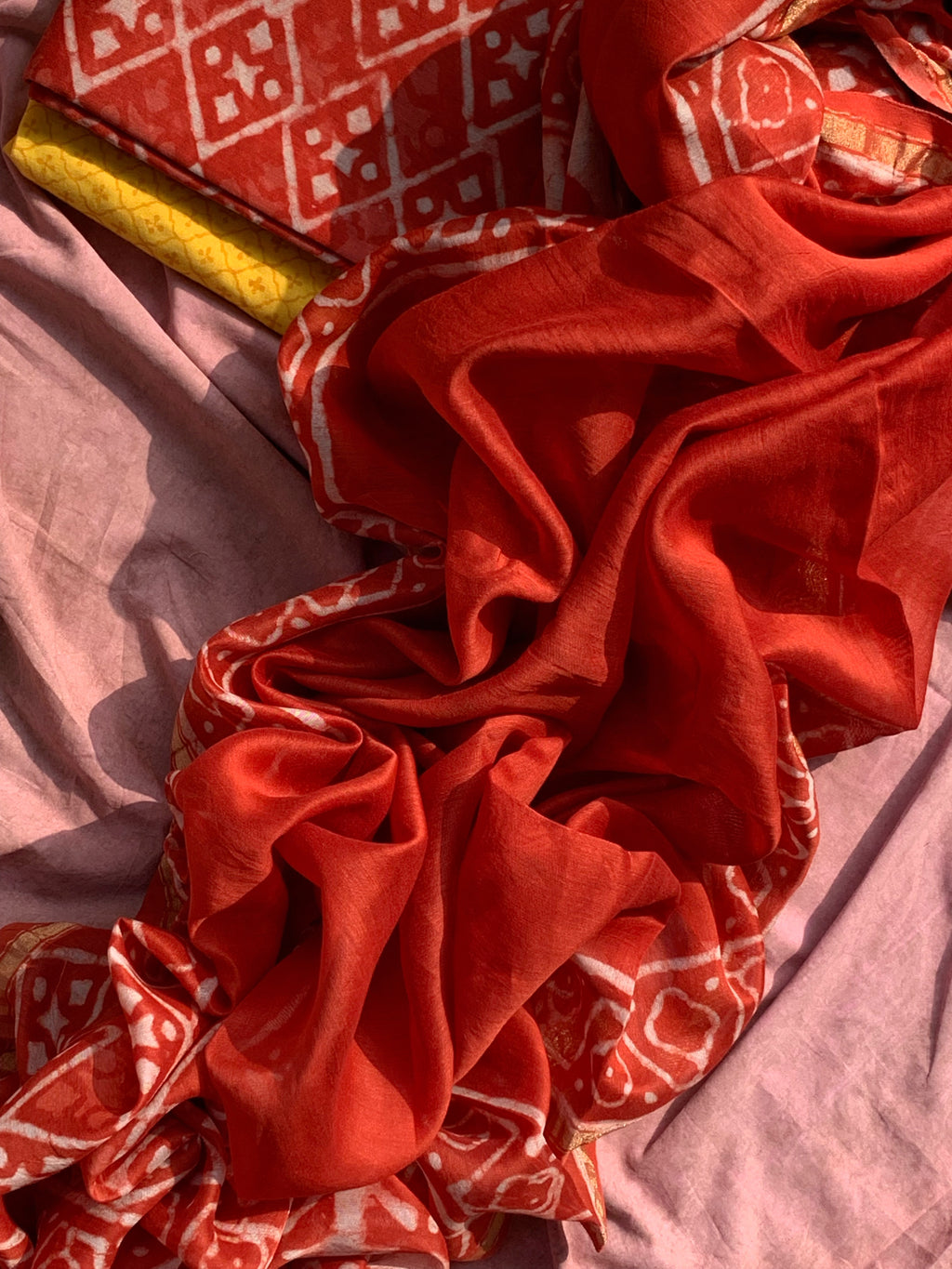 Handblock Chanderi Suit