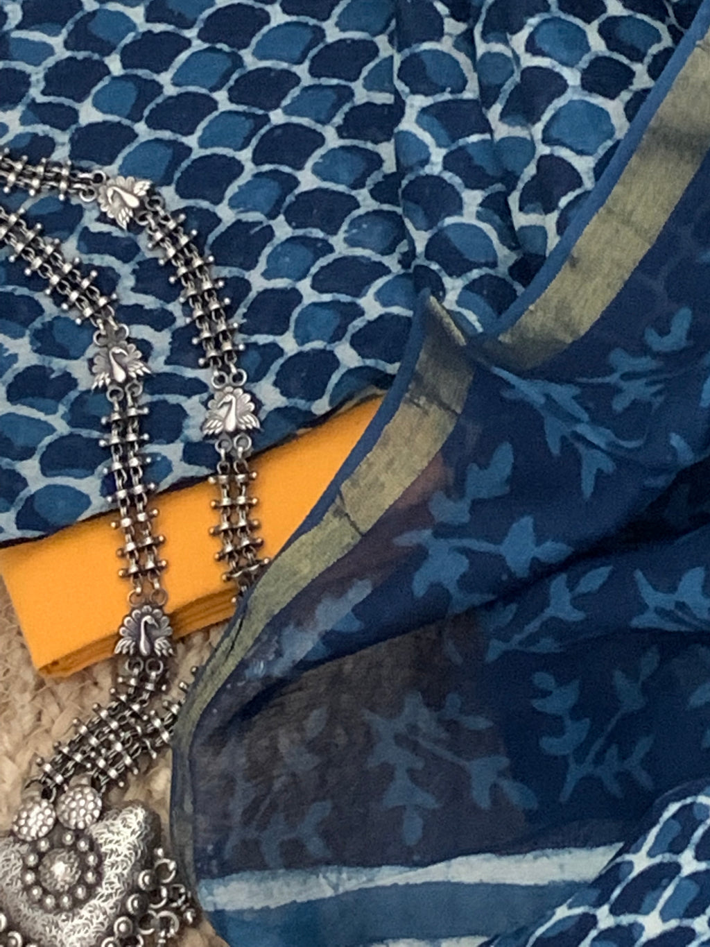 Handblock chanderi suit (Prebook only & will be shipped by 24th april)
