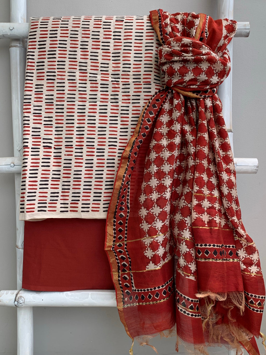 Handcrafted Cotton Chanderi Suit