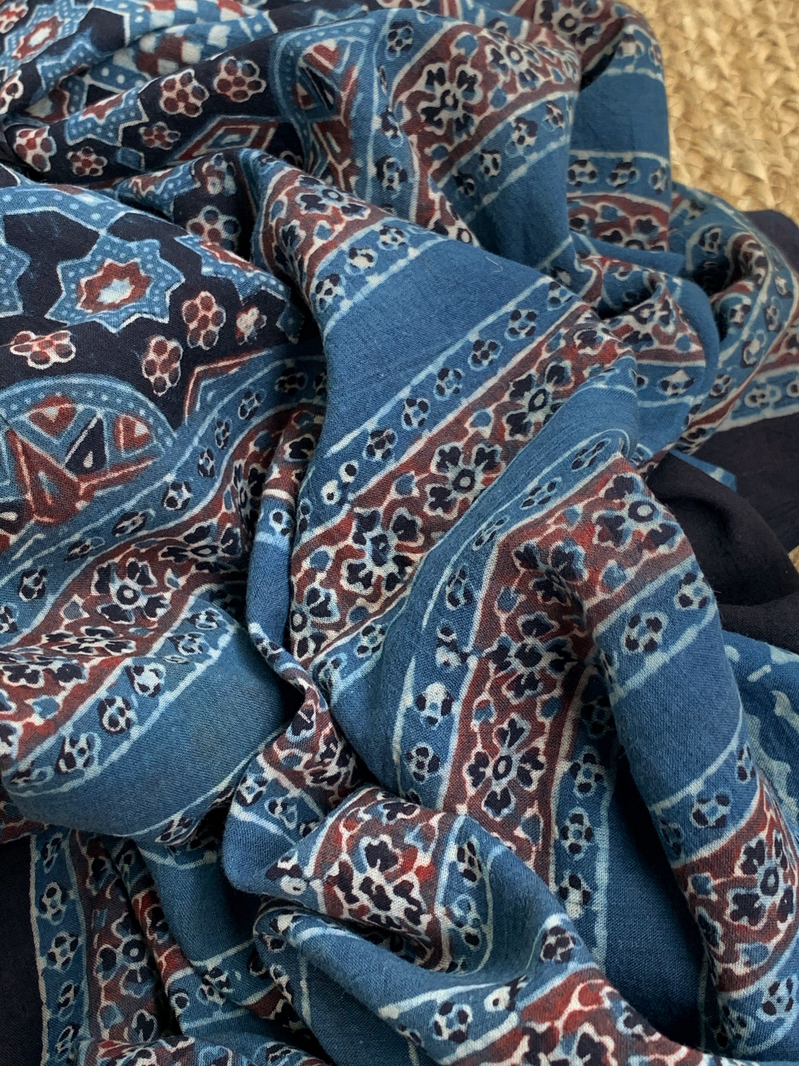Handcrafted Bandhani Ajrakh Cotton Suit