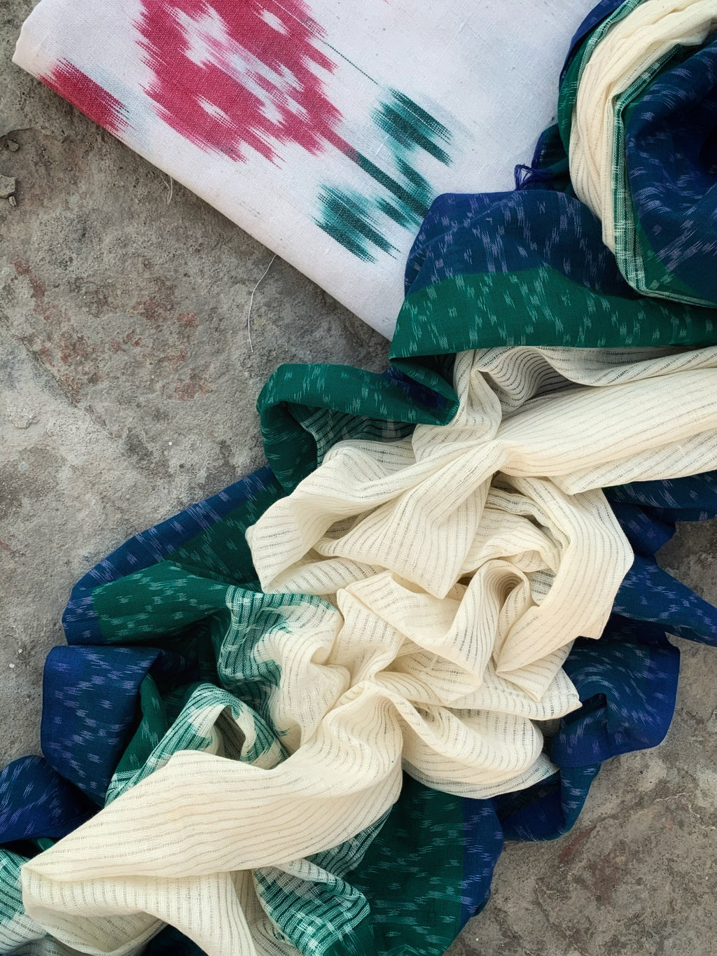 Handwoven Ikat Kurta  Dupatta set