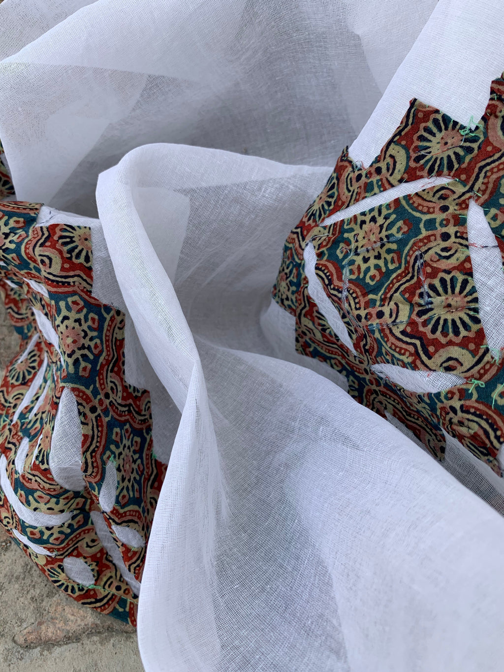 Ajrakh Handcrafted Applique Suit