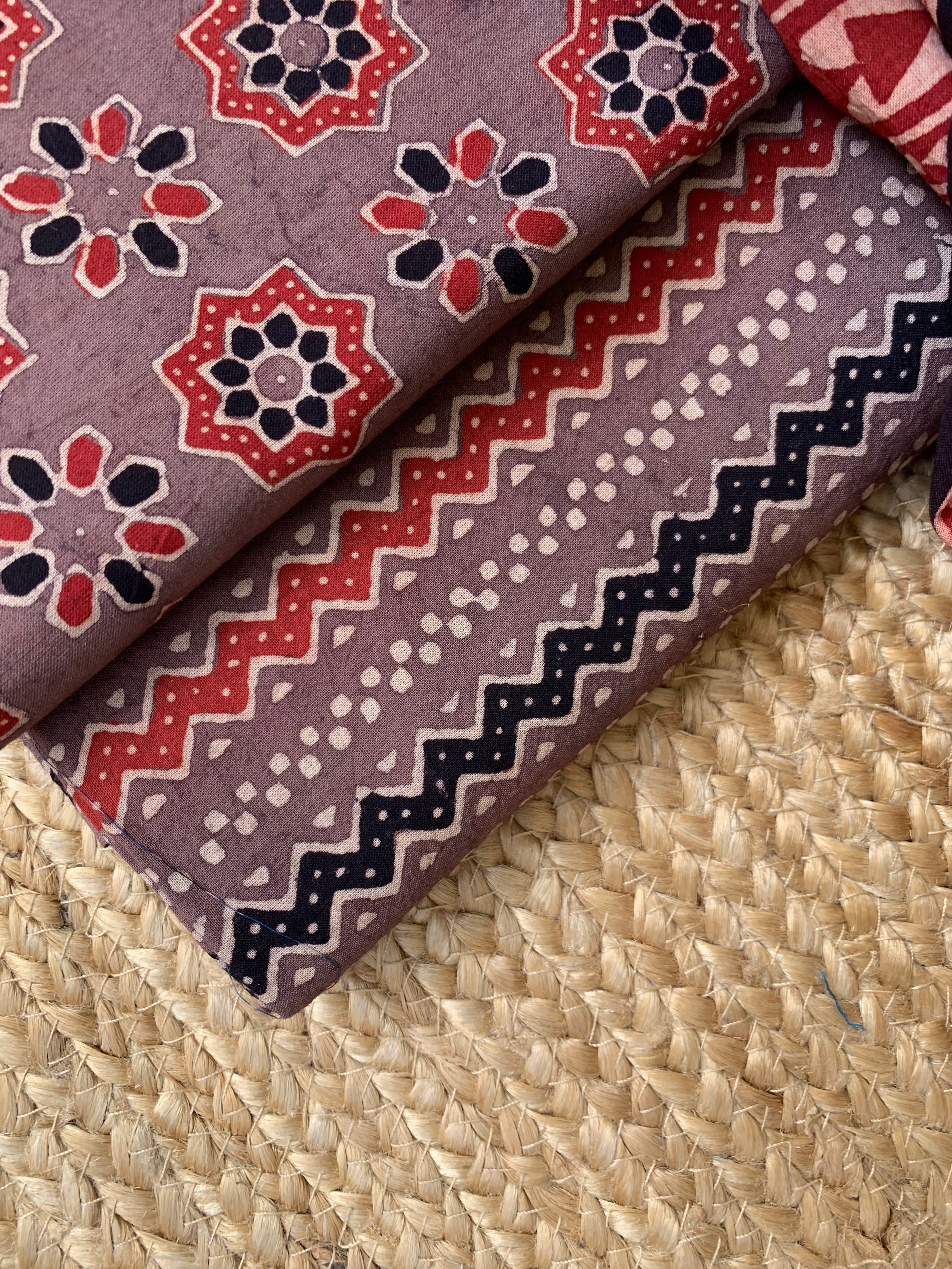 Natural Dyes Handblock Ajrakh Cotton Suit