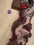 Handblock chanderi suit