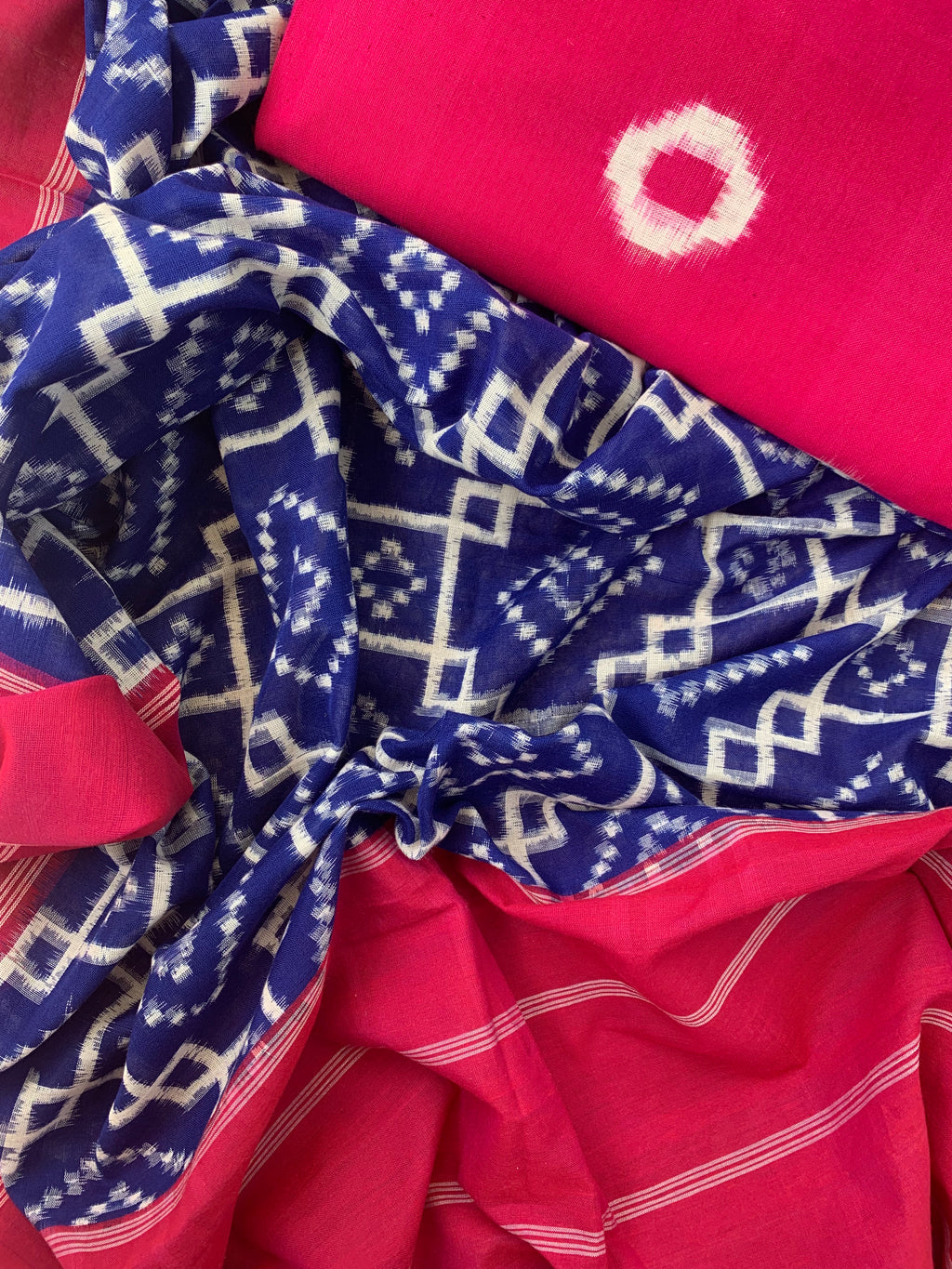 Handwoven Double Ikat Kurta Telia Dupatta Set