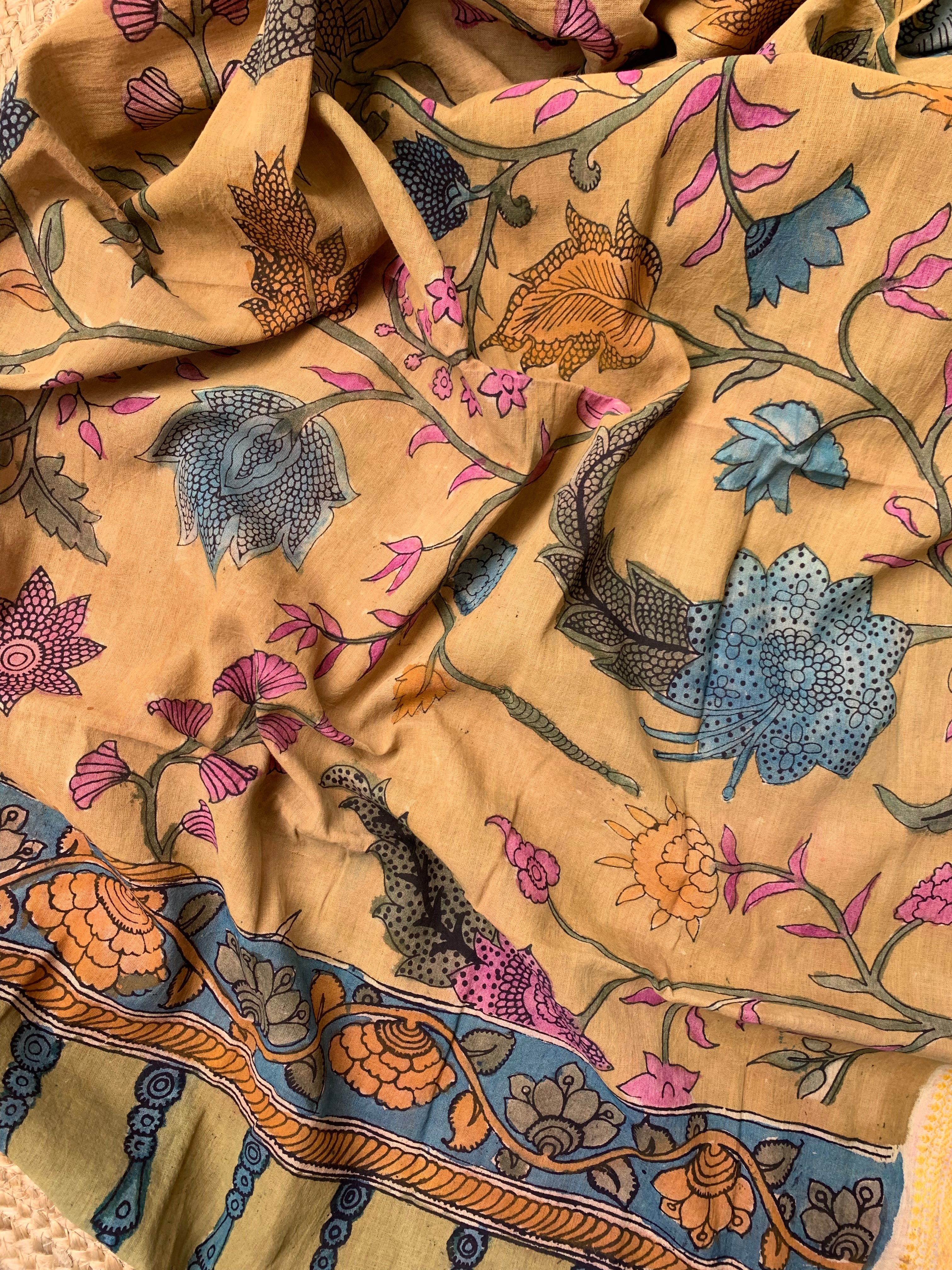 Handwoven Handcrafted Kalamkari Kurta Dupatta Set