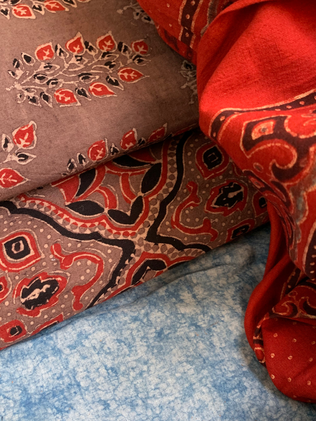 Natural Dyes Handblock Ajrakh Cotton Suit