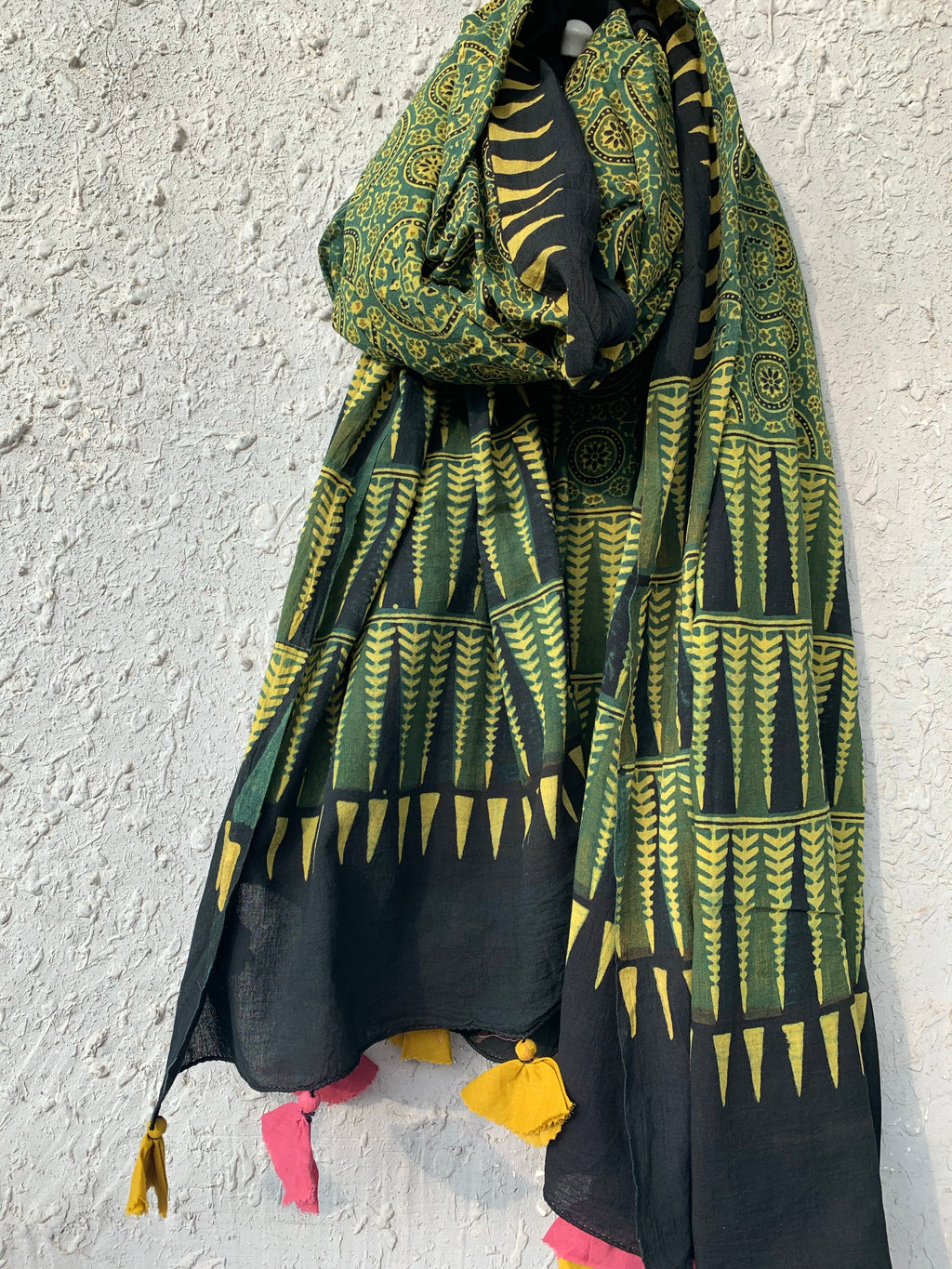 Handblock Ajrakh Dupatta