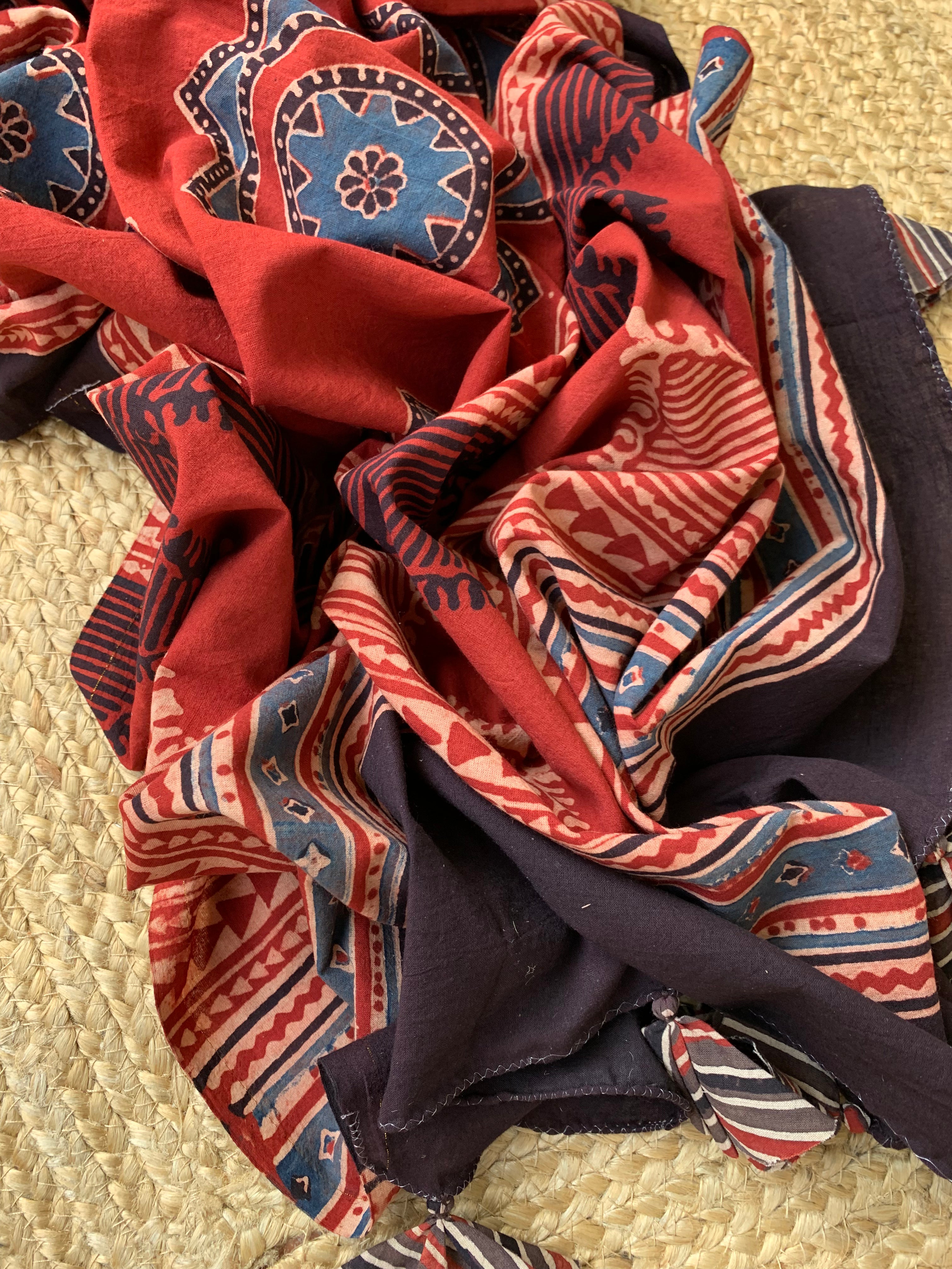 Natural Dyes Handblock Ajrakh Cotton Suit
